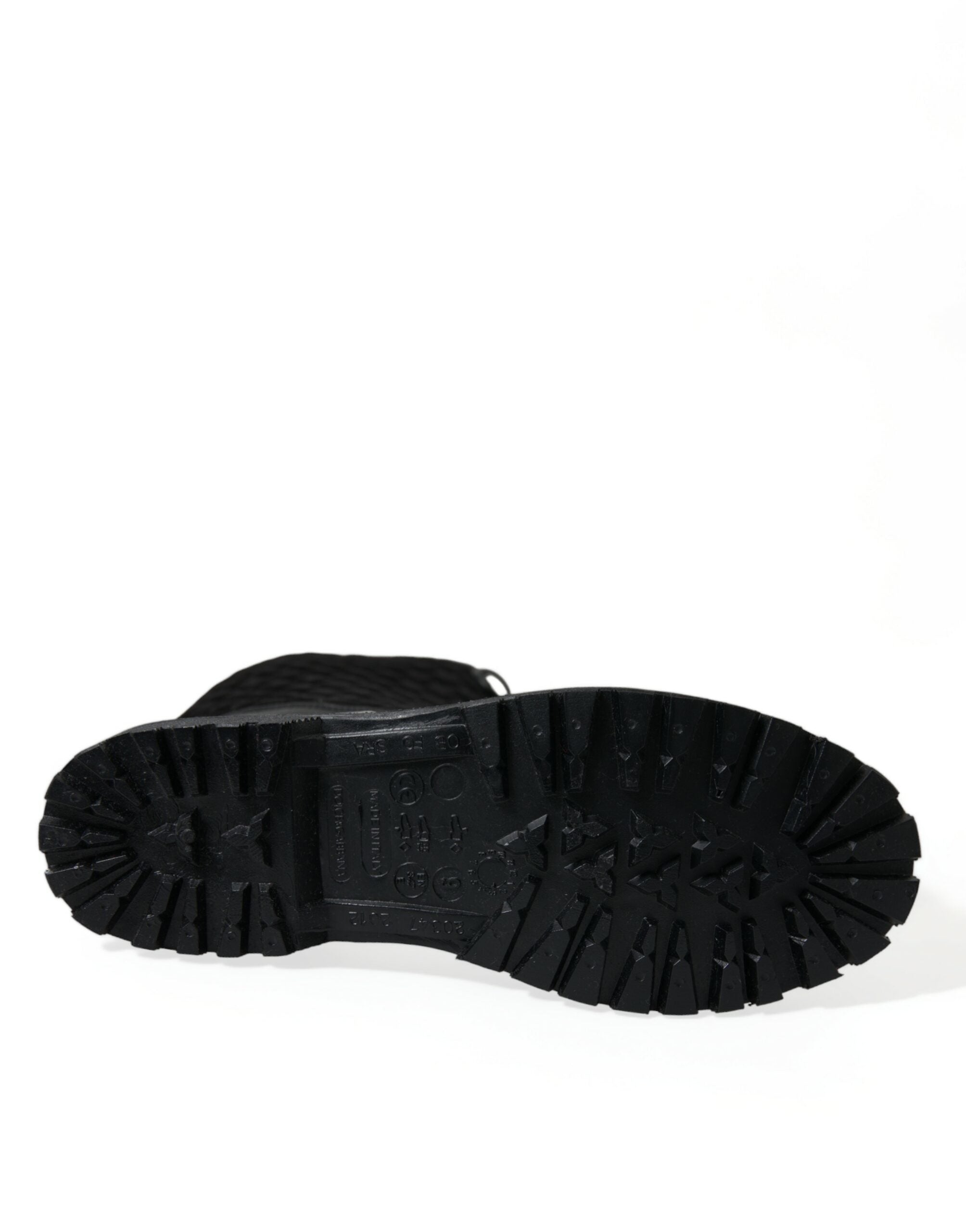 Bottes de pluie en caoutchouc et suède noir Dolce & Gabbana Chioggia, style élégant et résistant à la pluie.