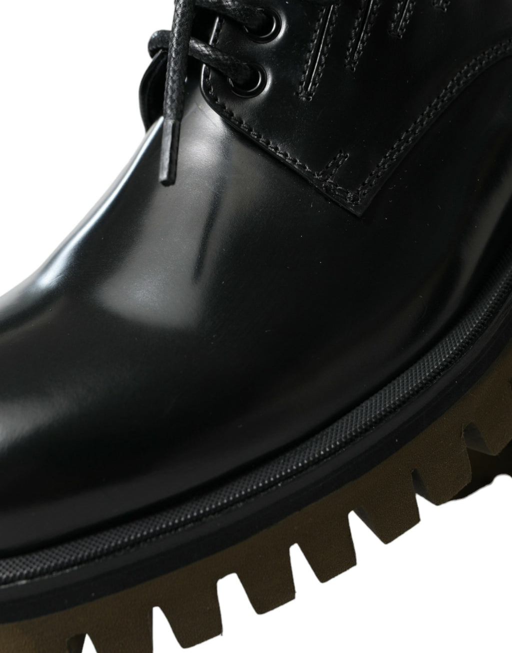 Chaussures Derby en cuir noir Dolce & Gabbana pour homme avec laçage, élégantes et sophistiquées.