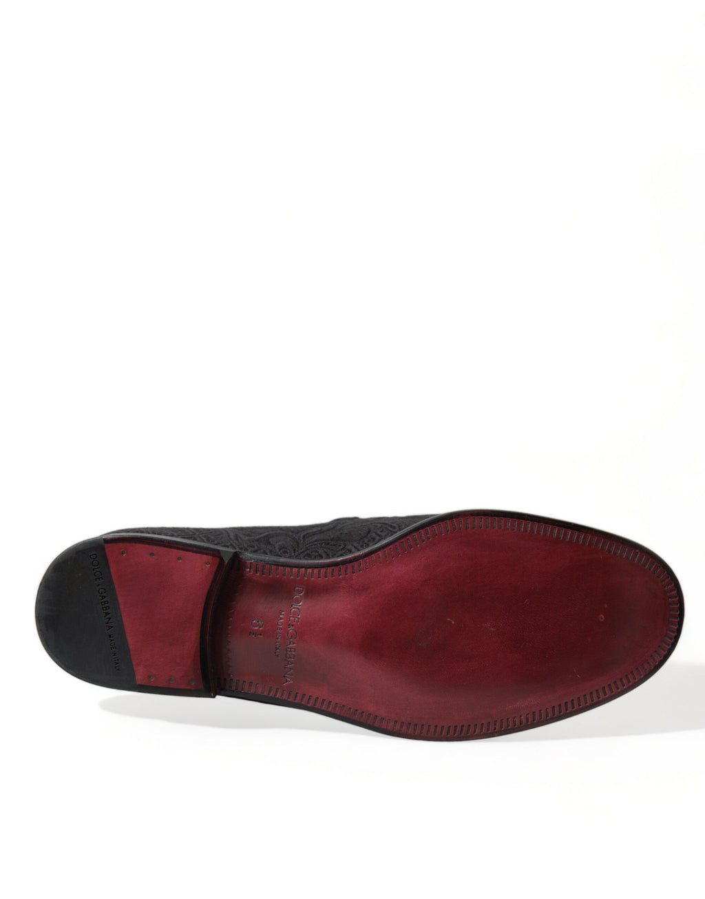 Chaussures à enfiler pour homme Dolce & Gabbana en brocart noir, mocassins élégants pour occasions formelles.