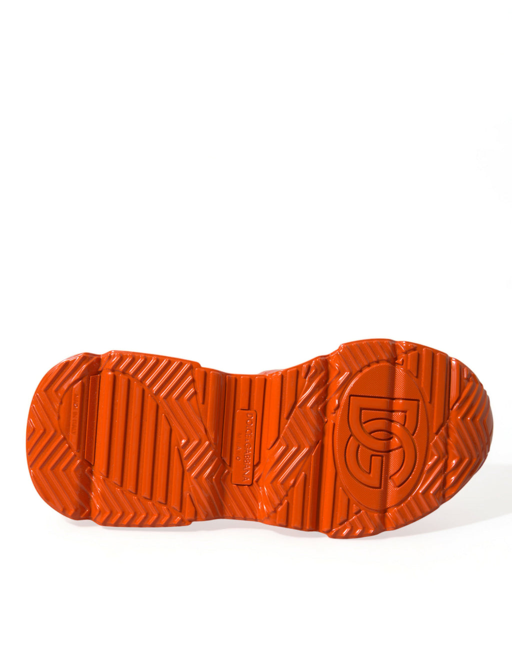 Chaussures sneakers montantes Dolce & Gabbana Orange Multi Panel, chunky et à plusieurs panneaux, pour un style audacieux.