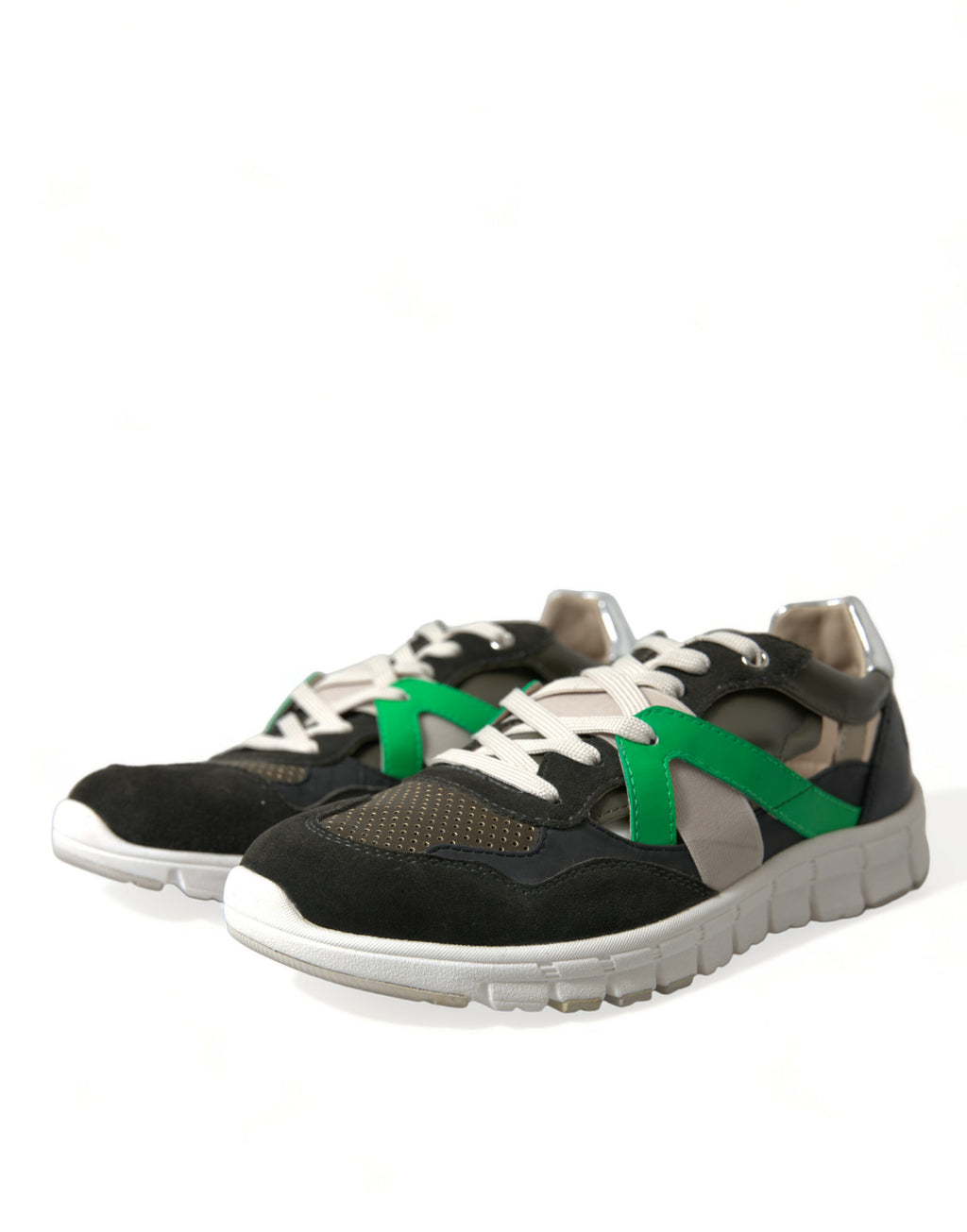 Chaussures sneakers basses en cuir et daim multicolores Dolce & Gabbana, chaussures de sport élégantes pour homme