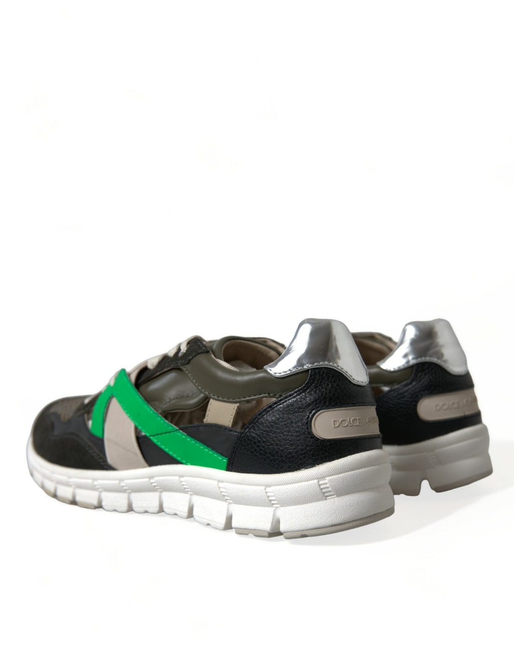 Chaussures sneakers basses en cuir et daim multicolores Dolce & Gabbana, chaussures de style décontracté élégantes.