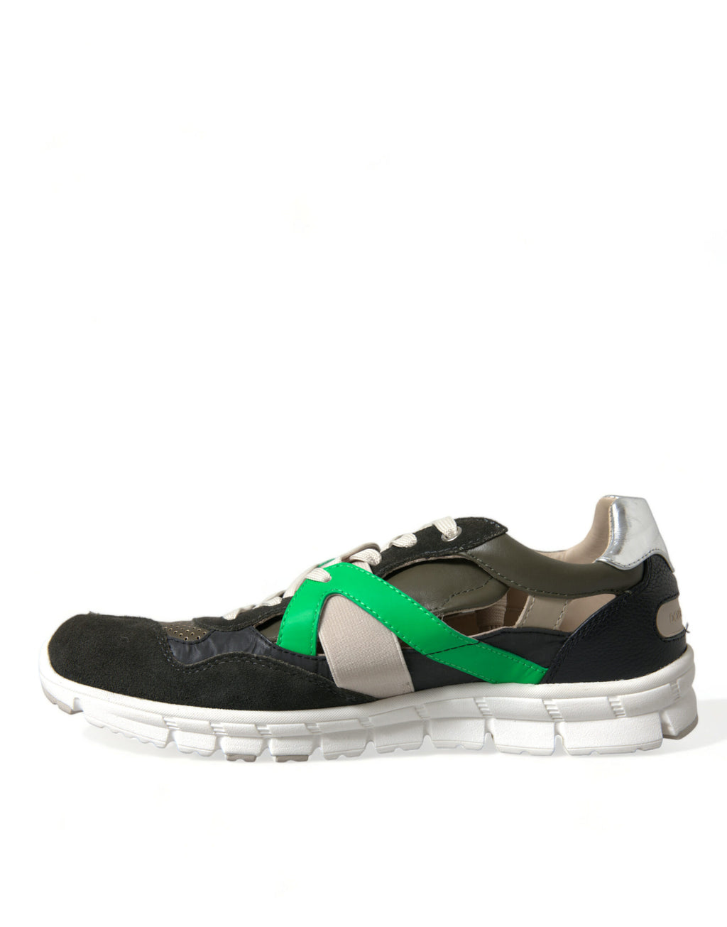 Chaussures basses en cuir et daim multicolores Dolce & Gabbana pour hommes, sneakers décontractés et élégants.
