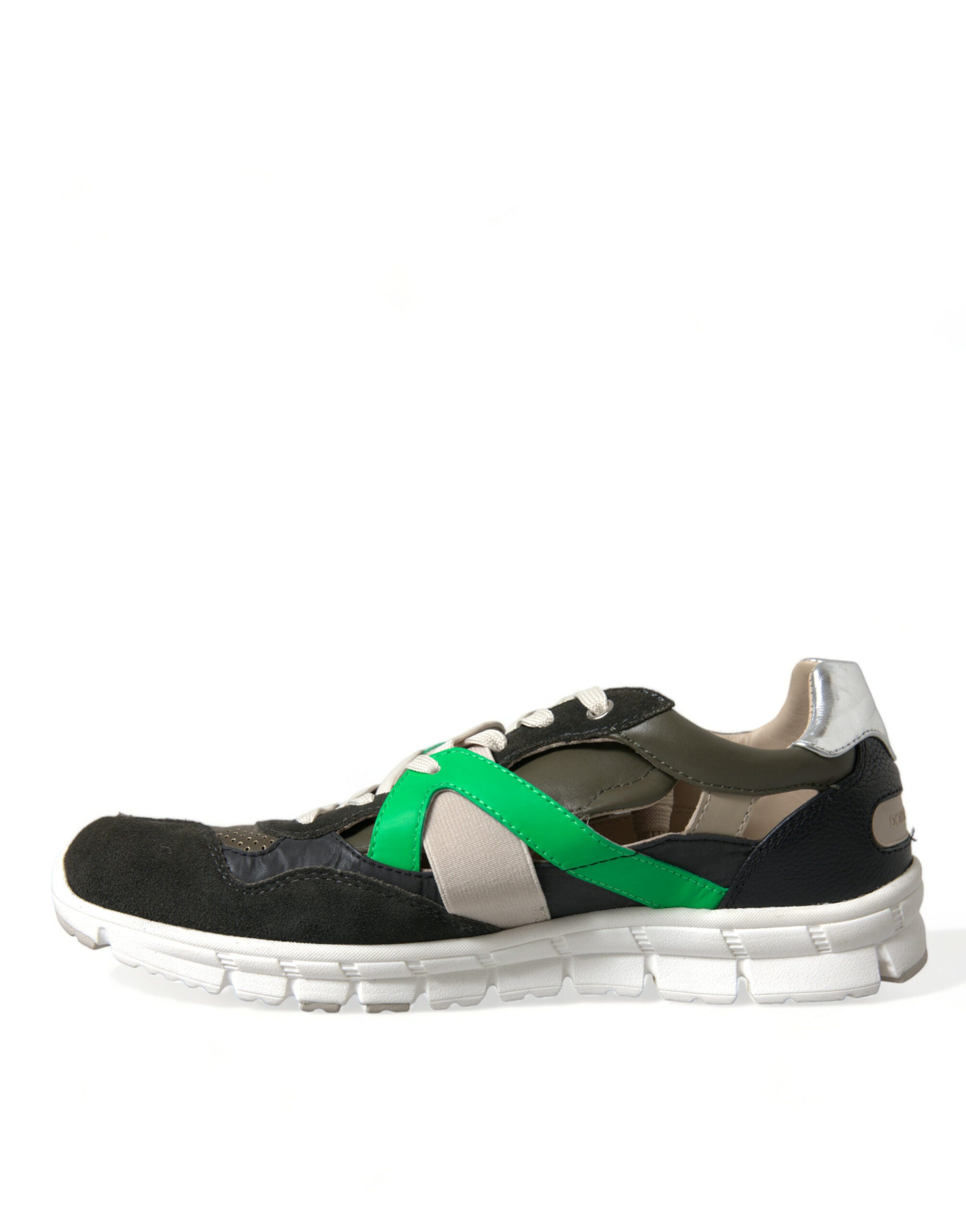 Chaussures basses en cuir et daim multicolores Dolce & Gabbana pour hommes, sneakers décontractés et élégants.