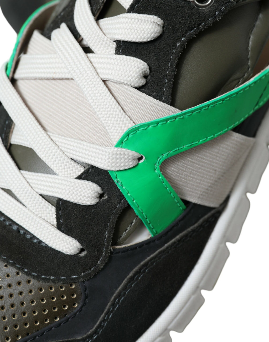 Chaussures Dolce & Gabbana sneakers basses en cuir et daim multicolores, chaussures de mode pour homme ou femme.