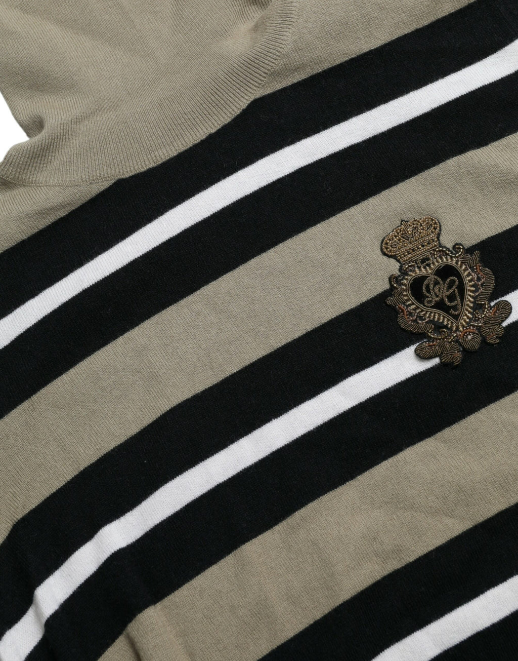 Pull en laine multicolore à rayures avec logo Dolce & Gabbana, sweater confortable et tendance.