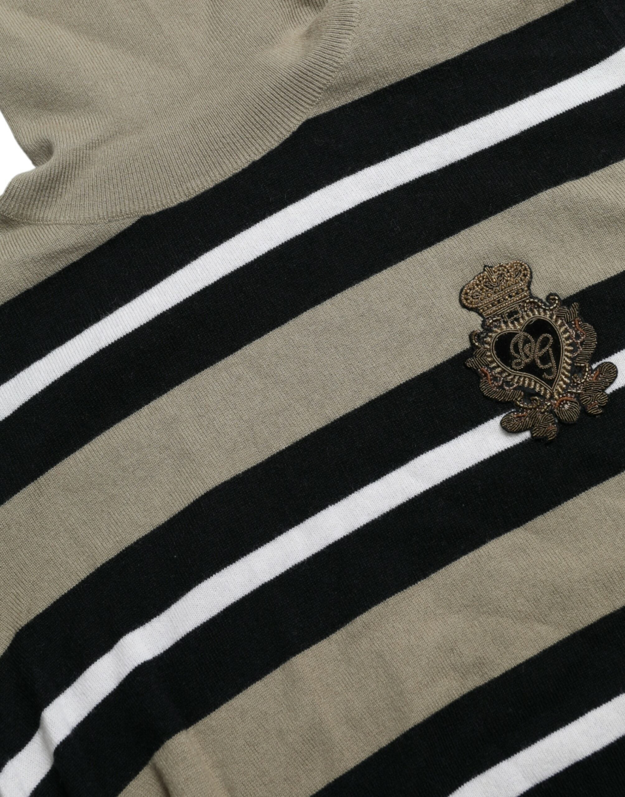 Pull en laine multicolore à rayures avec logo Dolce & Gabbana, sweater confortable et tendance.
