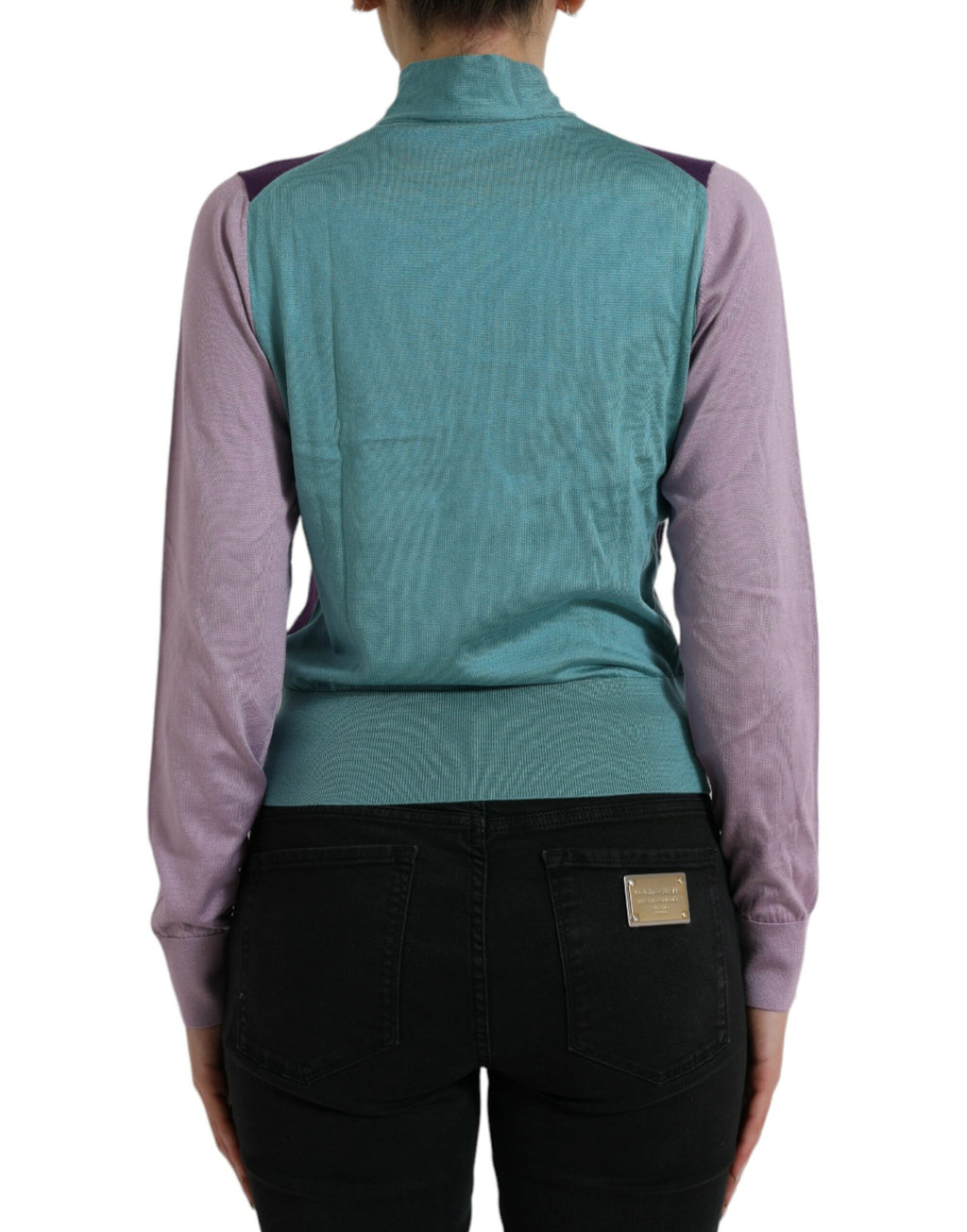 Pull à enfiler Dolce & Gabbana multicolore avec boucle, pull-over élégant en laine, détail coloré et sophistiqué.
