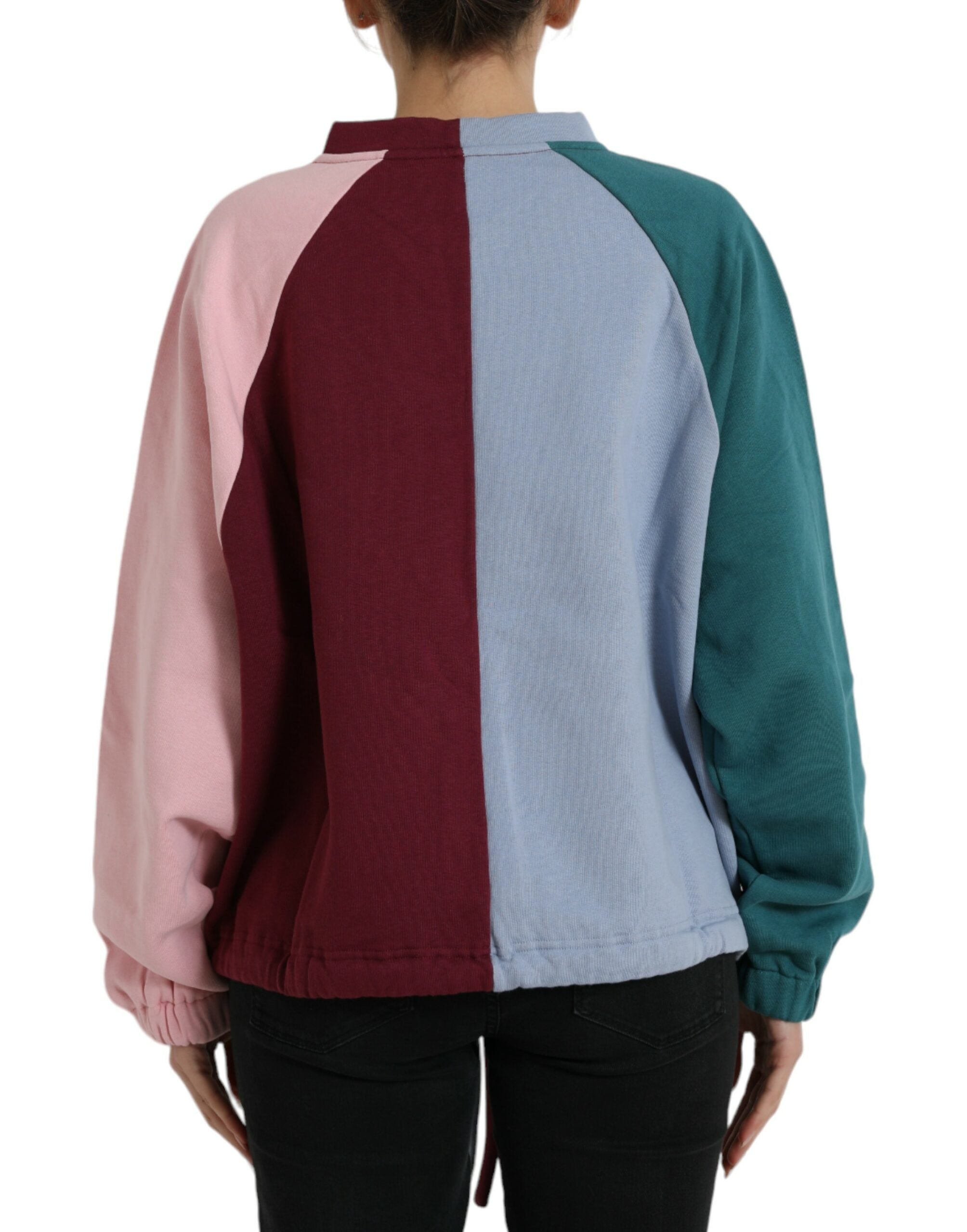 Pull-over Dolce & Gabbana en coton multicolore avec col rond, style décontracté et élégant.