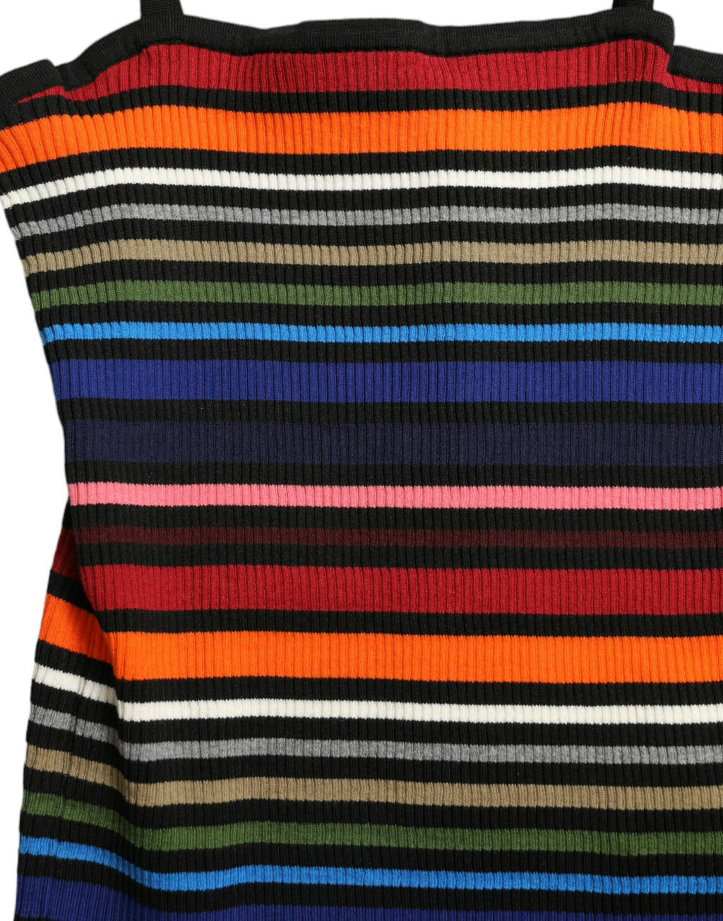 Débardeur à rayures multicolores avec bretelles spaghetti de Dolce & Gabbana, style tendance et coloré.