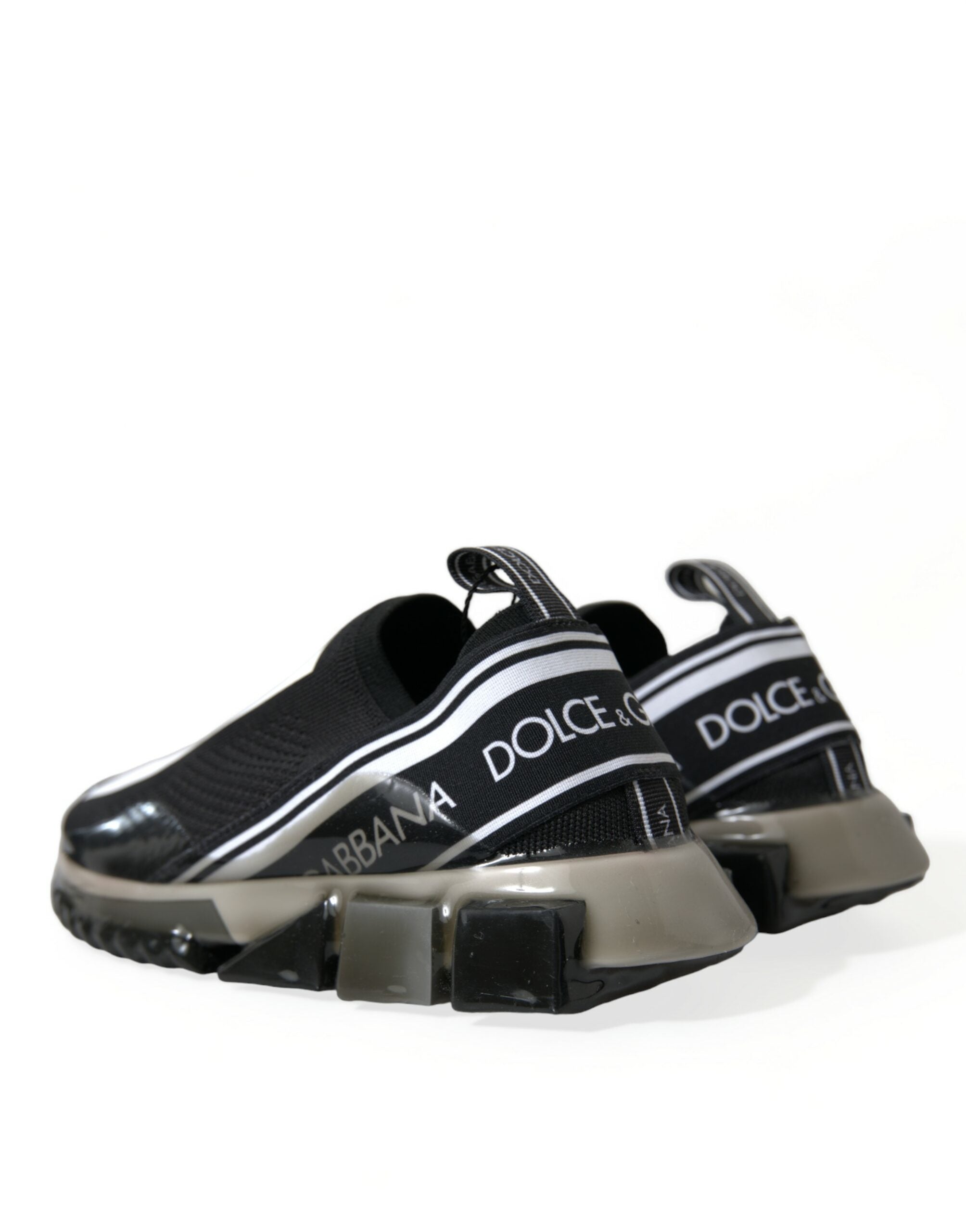 Chaussures Dolce & Gabbana Sorrento en noir et blanc, sneakers slip-on élégants avec design moderne et confortable.
