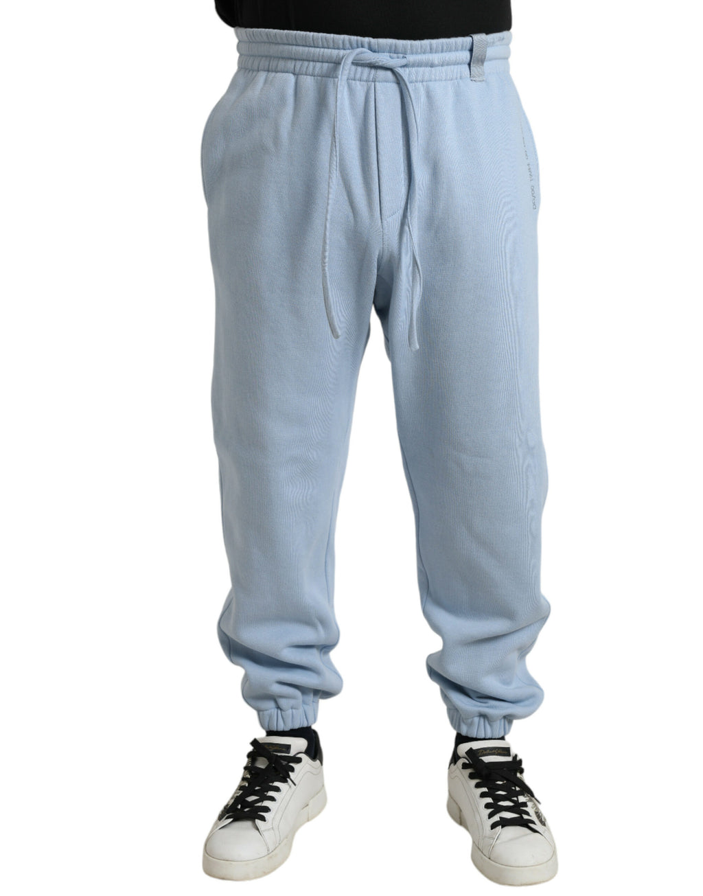 Pantalon de jogging en coton Light Blue de Dolce & Gabbana pour homme, style décontracté et confortable.