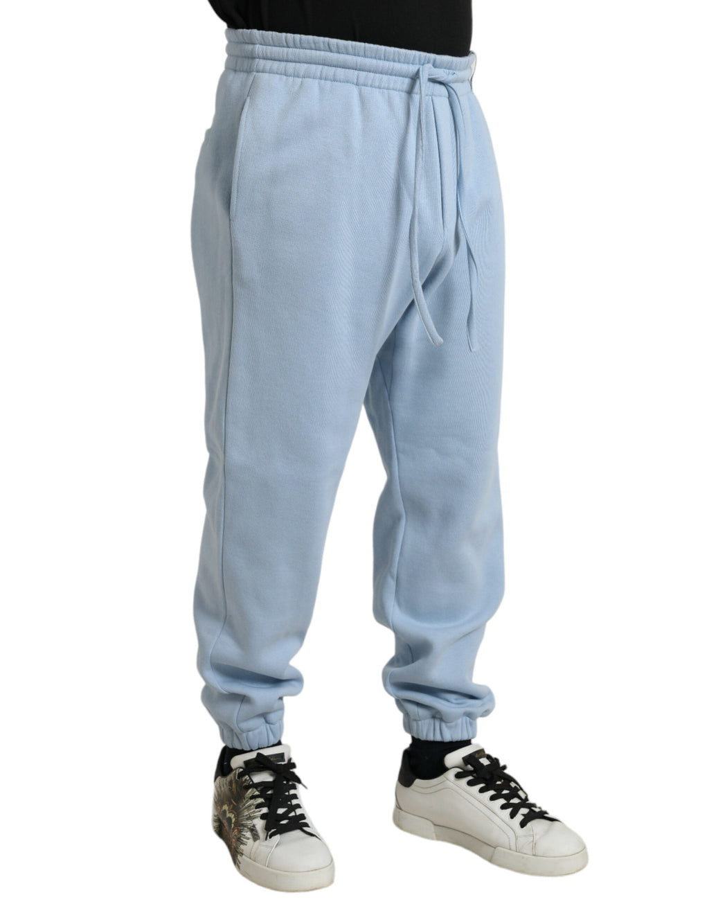 Pantalon de jogging en coton Light Blue de Dolce & Gabbana pour homme, style jogger confortable et décontracté.