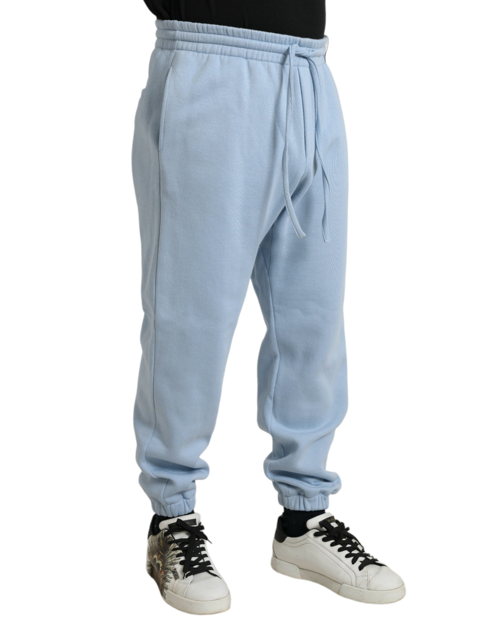 Pantalon de jogging en coton Light Blue de Dolce & Gabbana pour homme, style jogger confortable et décontracté.
