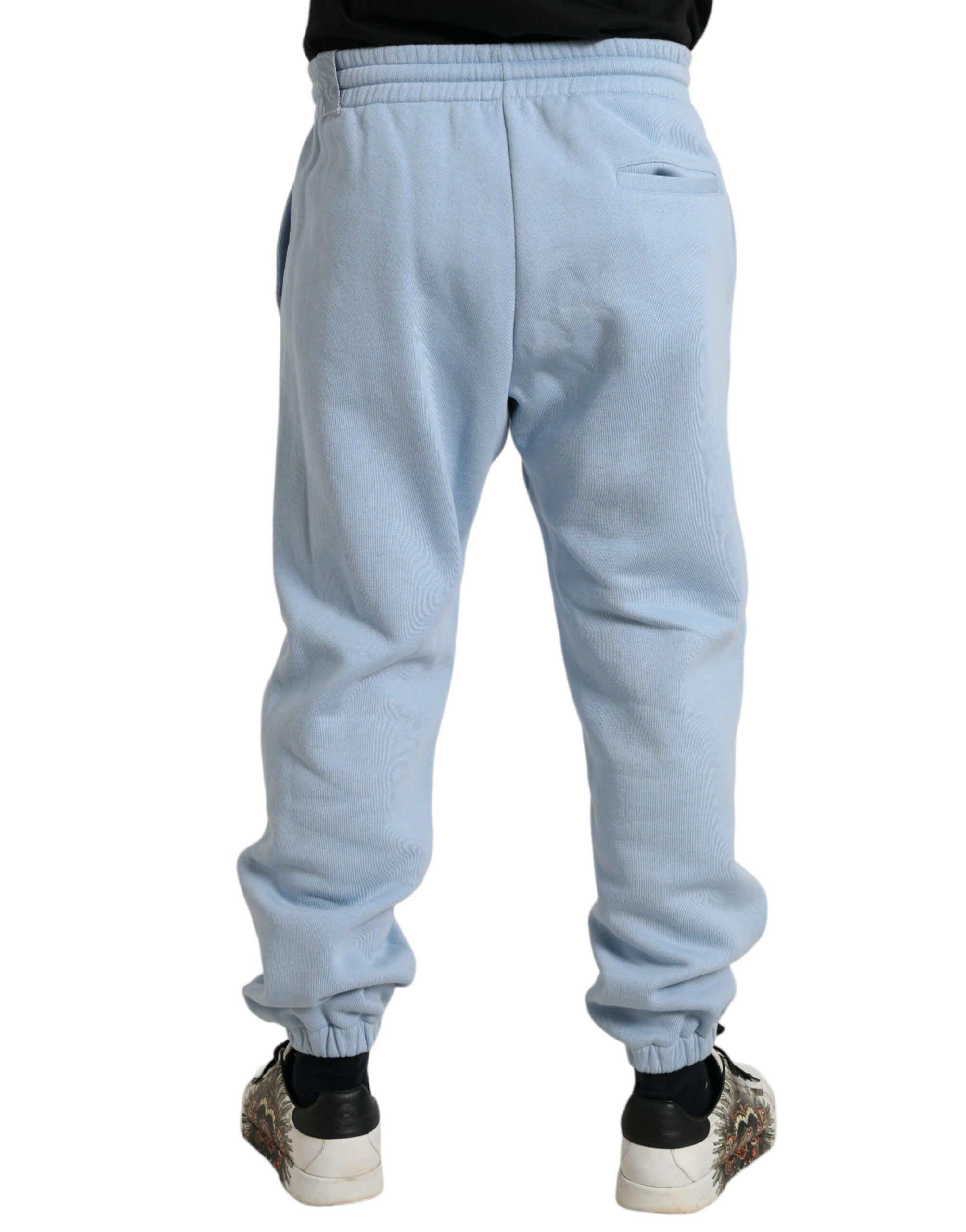 Pantalon jogger en coton Light Blue de Dolce & Gabbana pour homme, style décontracté et confortable.
