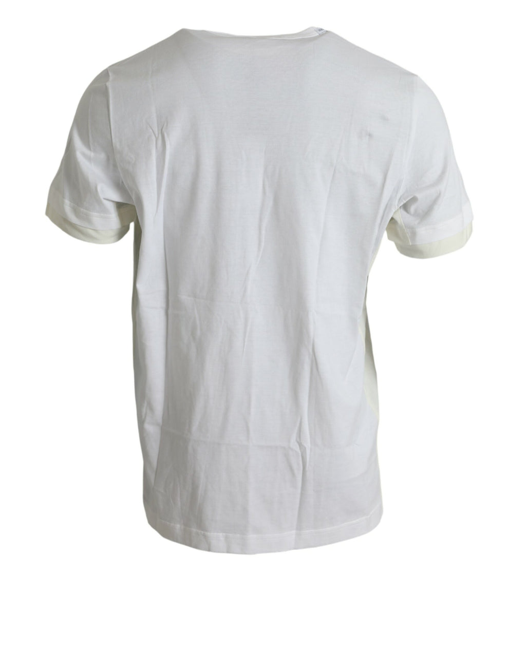 T-shirt blanc à manches courtes en coton de Dolce & Gabbana avec poche visible sur le devant.