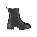 Bottes en polyester noires Tommy Hilfiger pour femme, style élégant et moderne, vue de face avec détails du design
