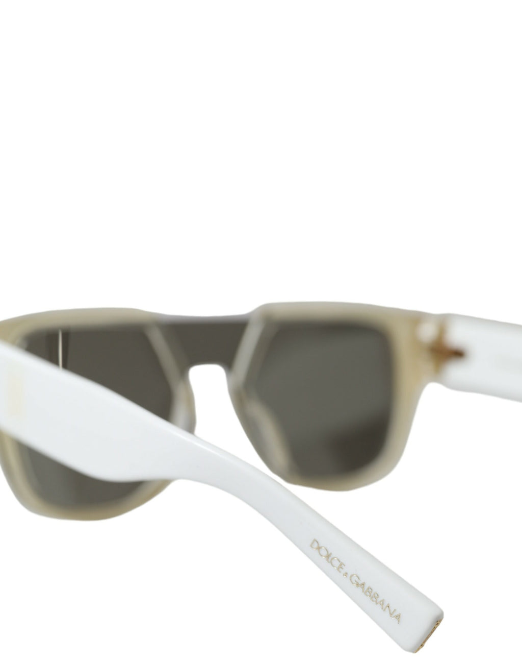 Lunettes de soleil Dolce & Gabbana DG4356 avec monture en acétate blanc et verres miroir, style élégant et moderne.