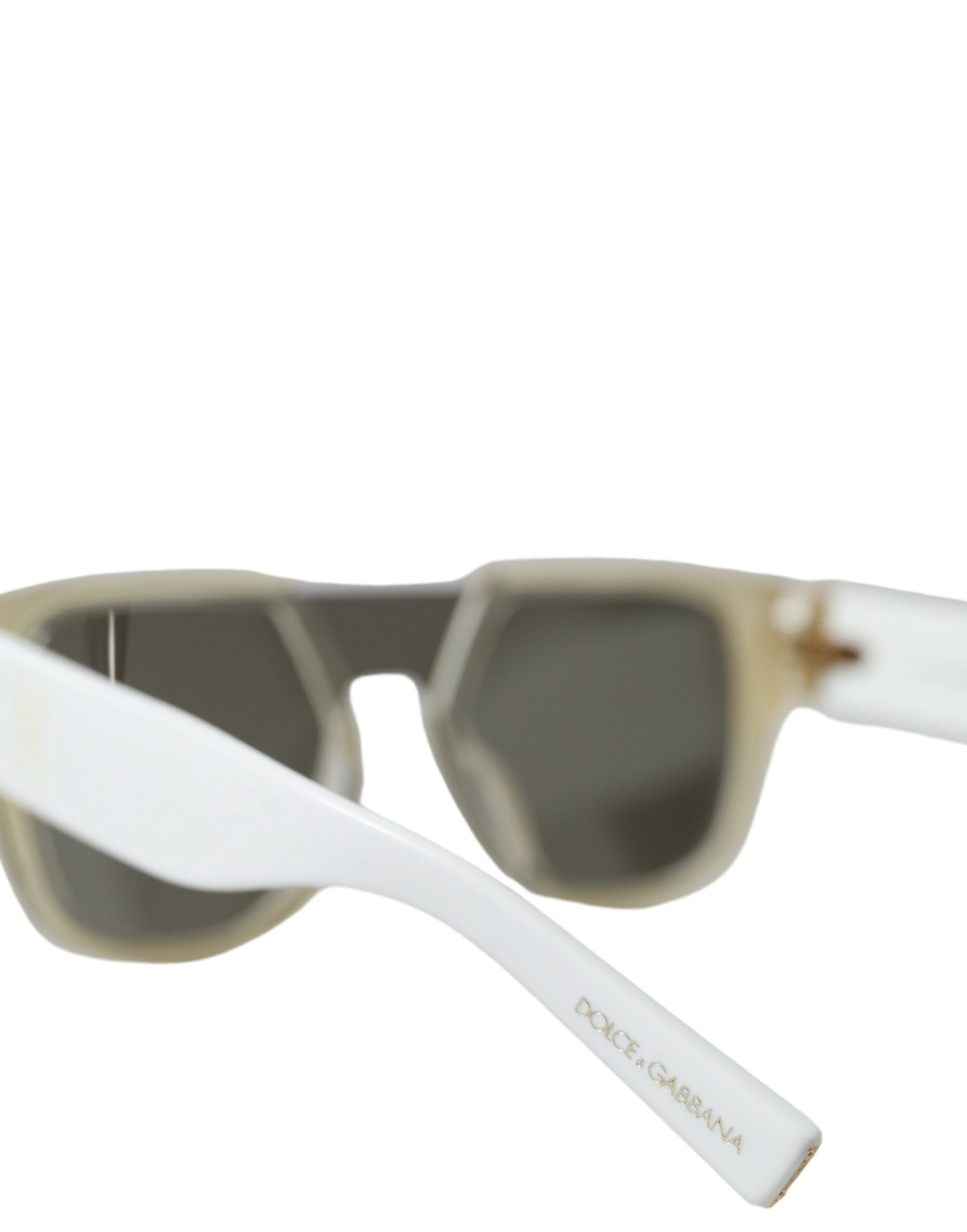 Lunettes de soleil Dolce & Gabbana DG4356 avec monture en acétate blanc et verres miroir, style élégant et moderne.