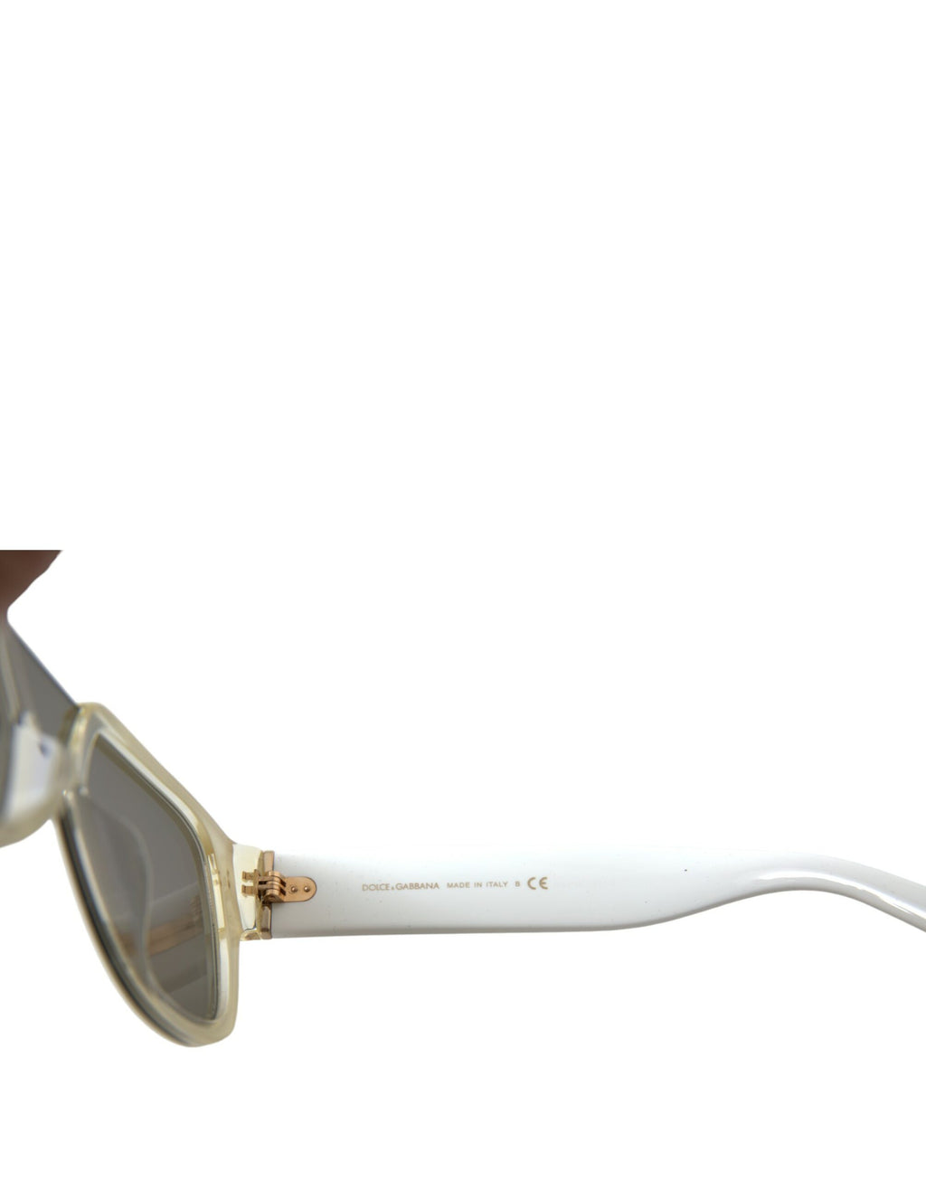 Lunettes de soleil Dolce & Gabbana DG4356 avec monture en acétate blanc et verres miroir, style élégant et moderne.