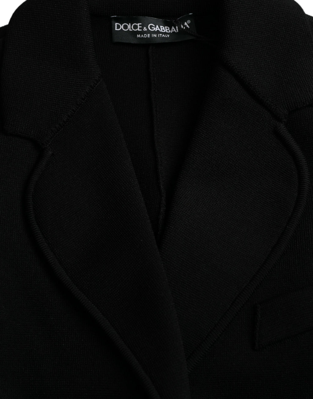 Veste blazer Dolce & Gabbana en viscose noire à double boutonnage, coupe élégante et moderne.