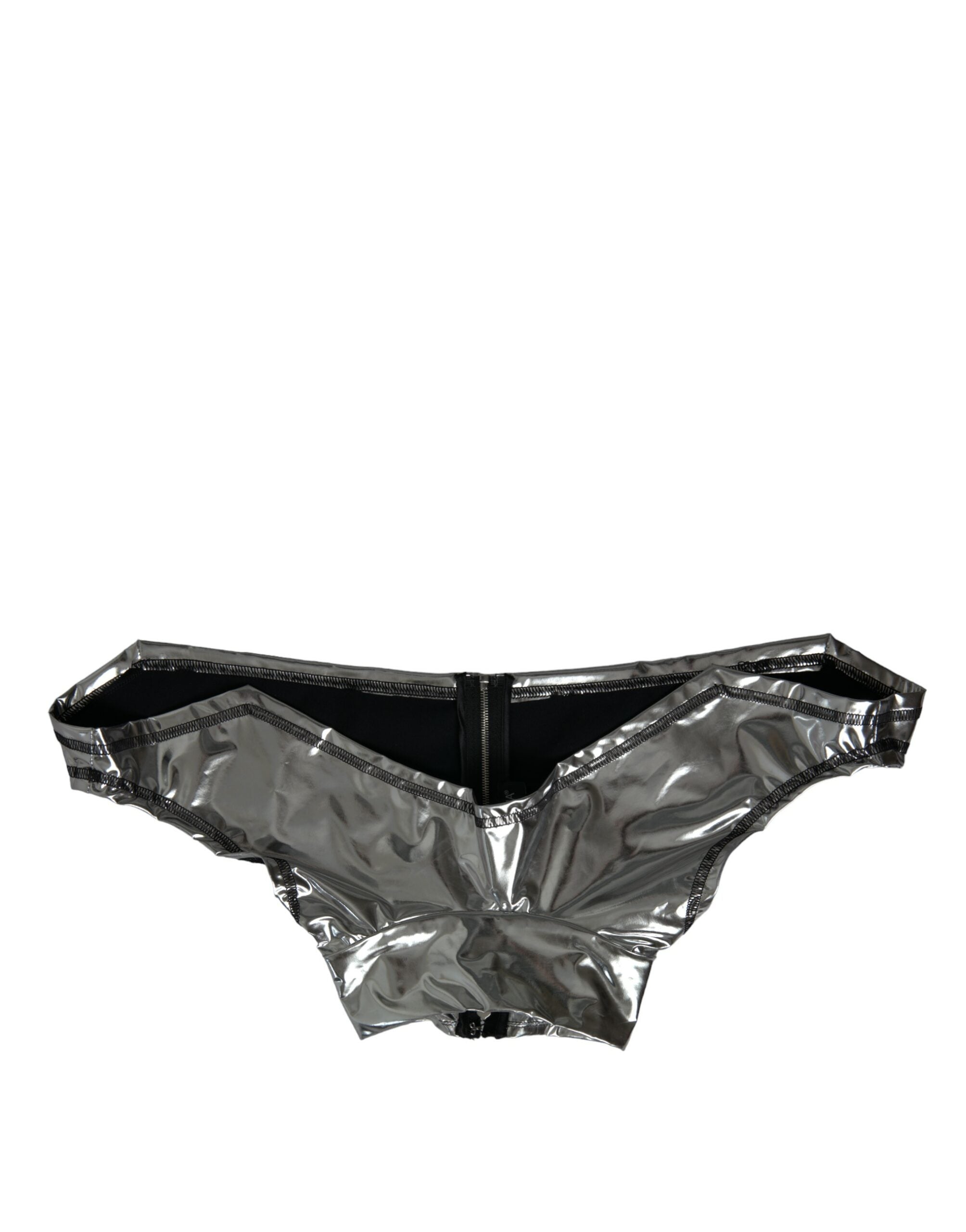 Haut en polyester stretch argenté de Dolce & Gabbana, ajusté, avec un style élégant et moderne.