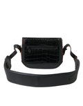 Sac à bandoulière Balenciaga en cuir exotique noir, sac photo compact et élégant avec bandoulière réglable.
