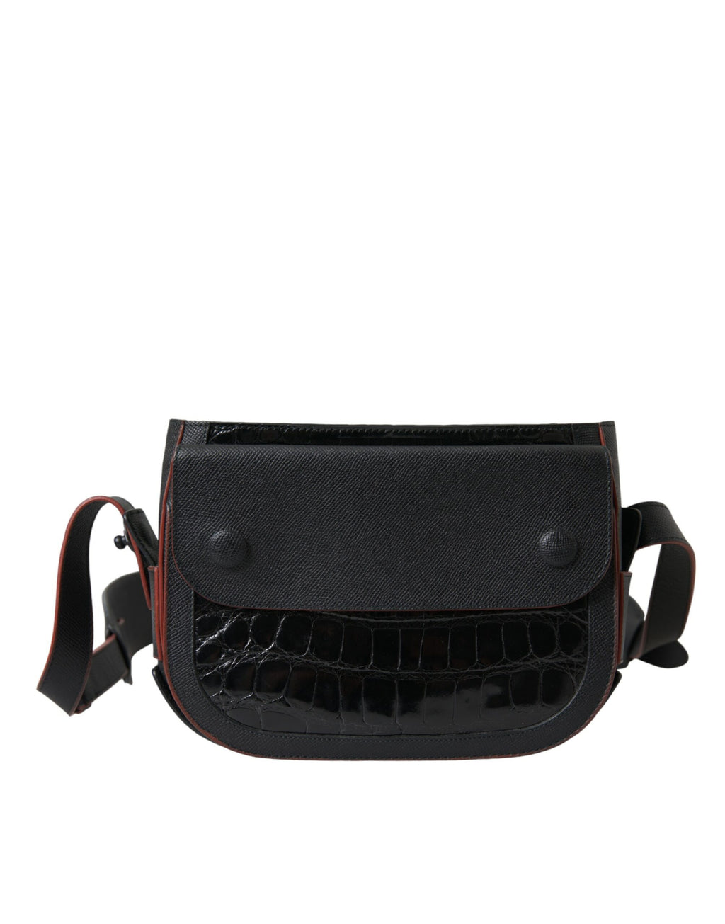Sac à bandoulière Balenciaga en cuir exotique noir, style caméra, avec détails élégants et finition haut de gamme.