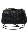 Sac à main Balenciaga en cuir exotique noir, sacoche croisée à épaule et pochette de style box élégante.