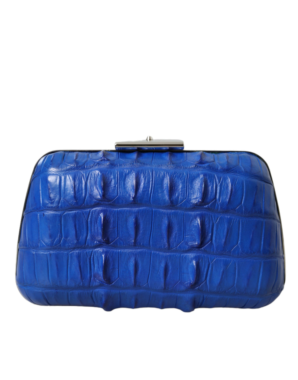 Petite pochette Balenciaga en cuir exotique bleu, sac à bandoulière élégant et compact, avec finition en peau exotique à l'avant.