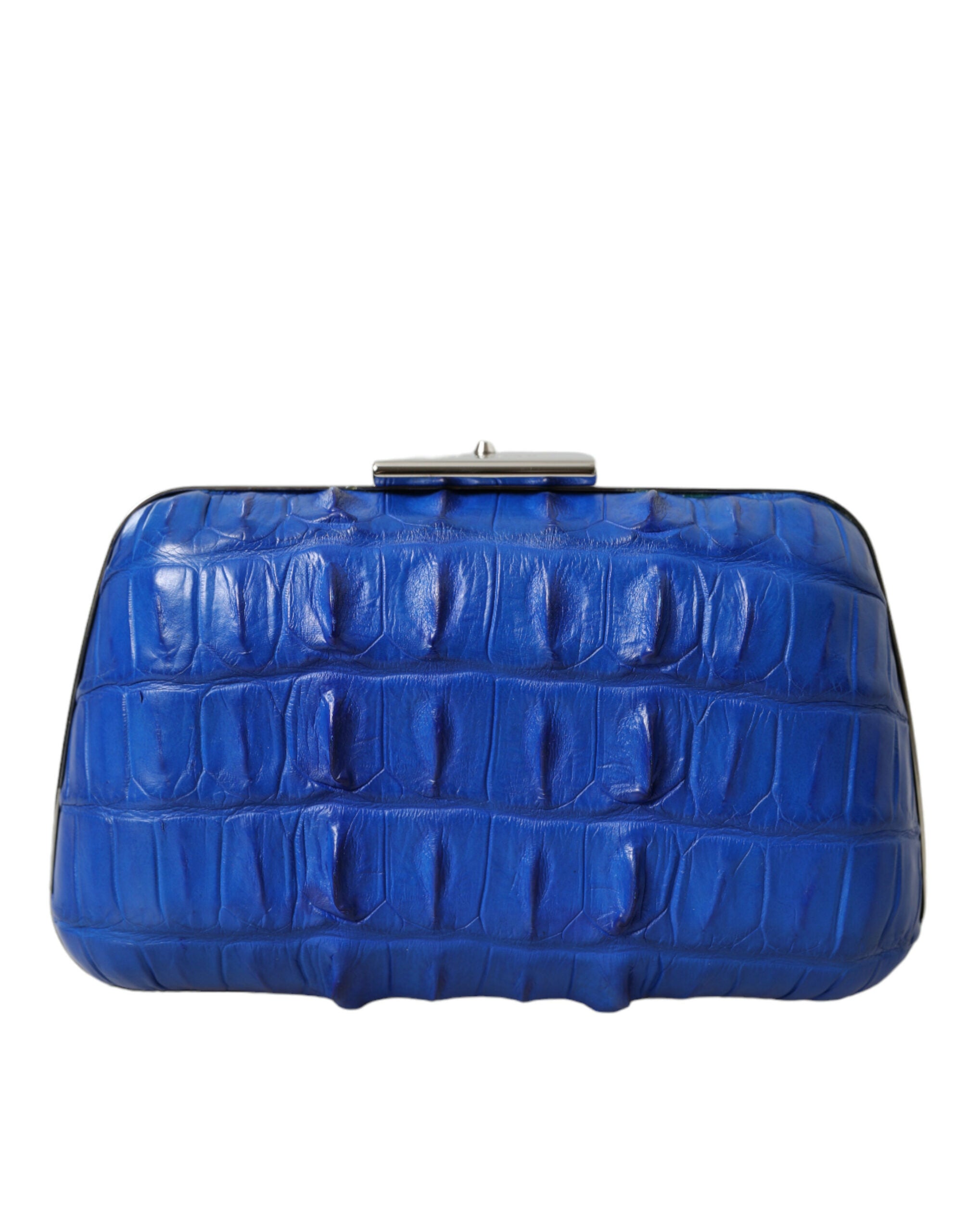Petite pochette Balenciaga en cuir exotique bleu, sac à bandoulière élégant et compact, avec finition en peau exotique à l'avant.