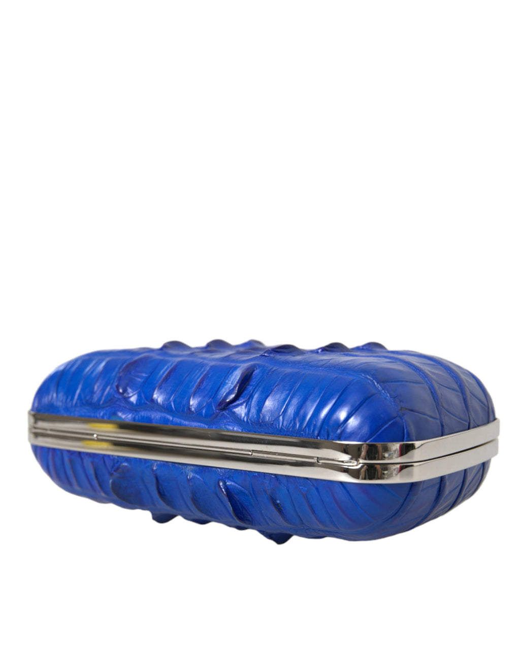 Sac clutch Balenciaga en cuir exotique bleu à bandoulière, poche croisée élégante et compacte, pour femme.