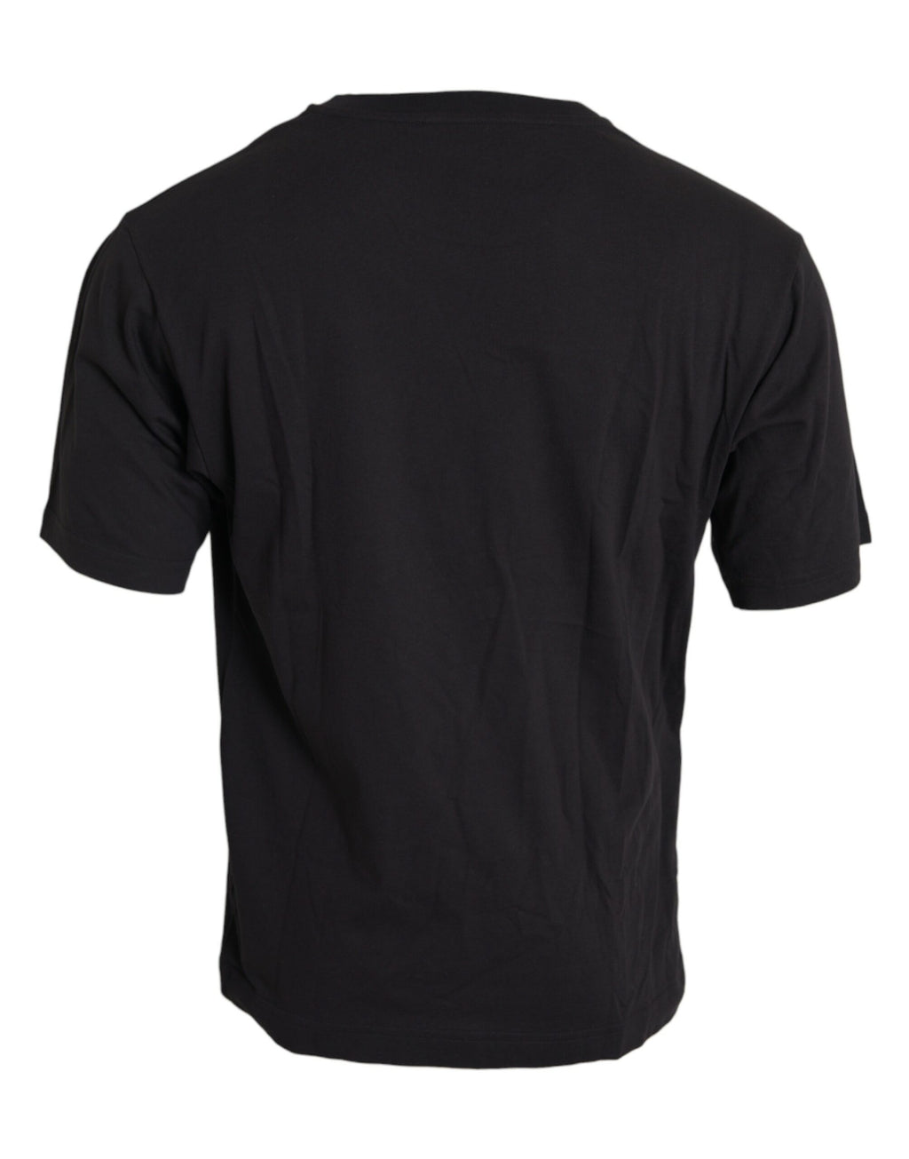 T-shirt noir imprimé de Dolce & Gabbana avec poche en coton à col rond, style décontracté et mode élégante.