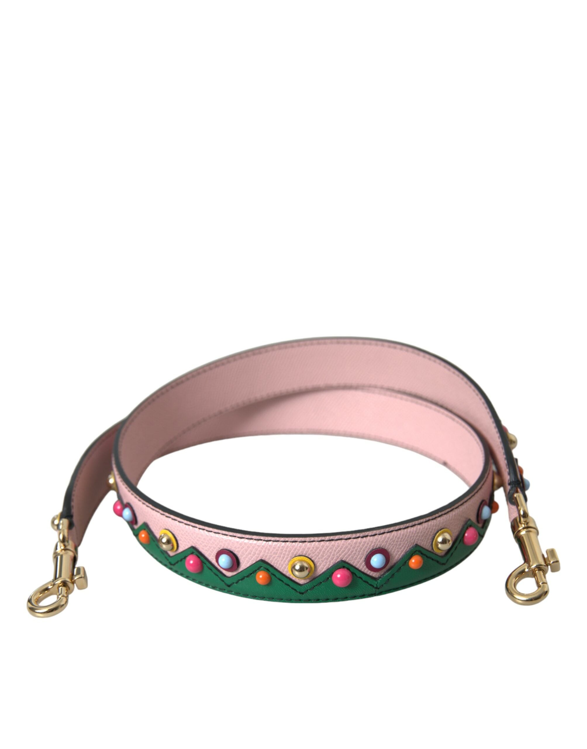 Sangle d'épaule en cuir rose Dolce & Gabbana pour sac à main, accessoire de mode élégant et chic.