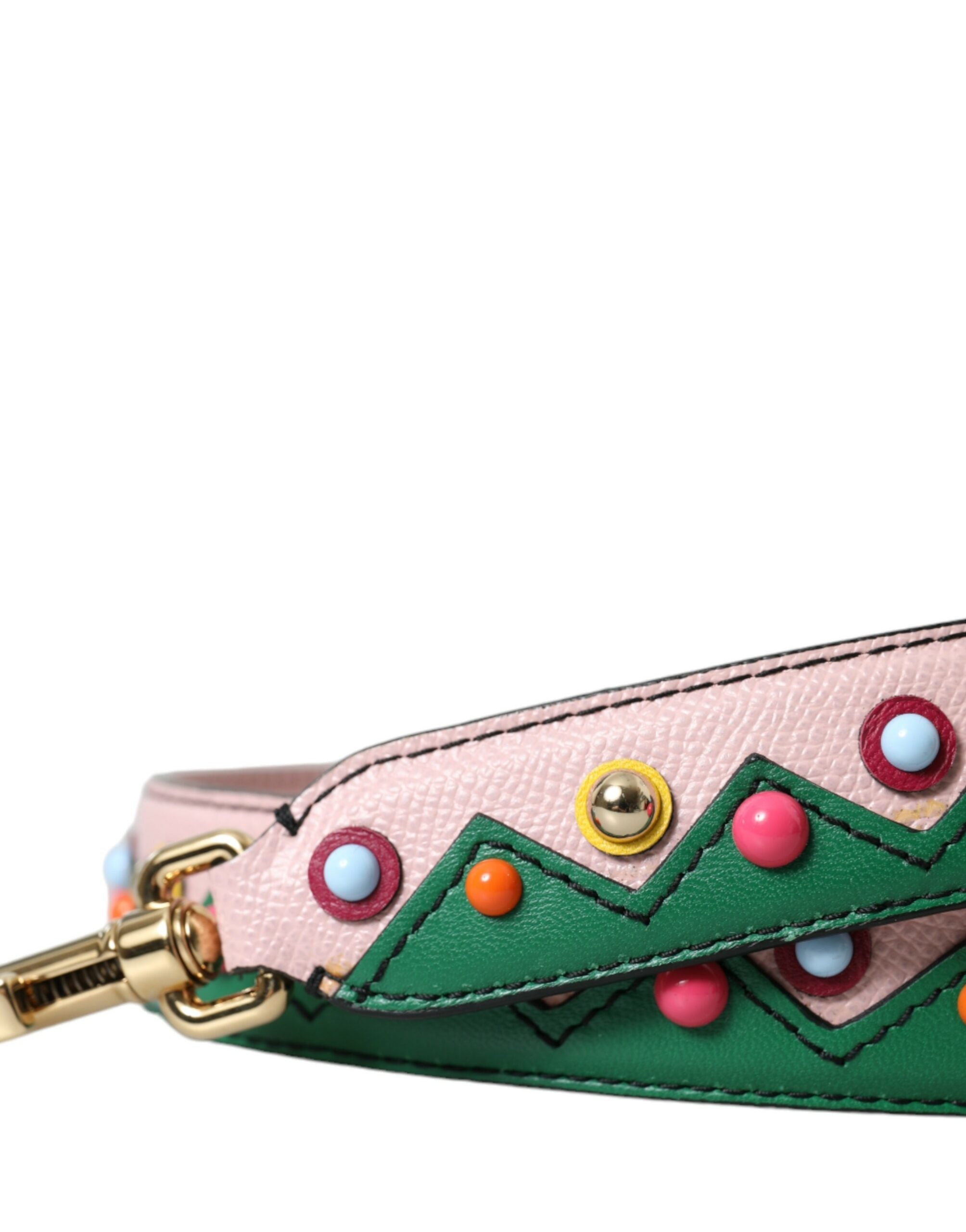 Sangle d'épaule en cuir rose pour sac à main Dolce & Gabbana, accessoire de mode élégant et sophistiqué.