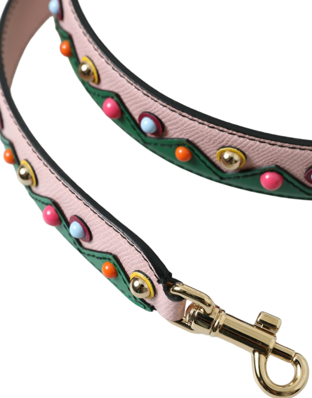 Sangle d'épaule en cuir rose pour sac à main Dolce & Gabbana, accessoire de mode élégant et tendance.