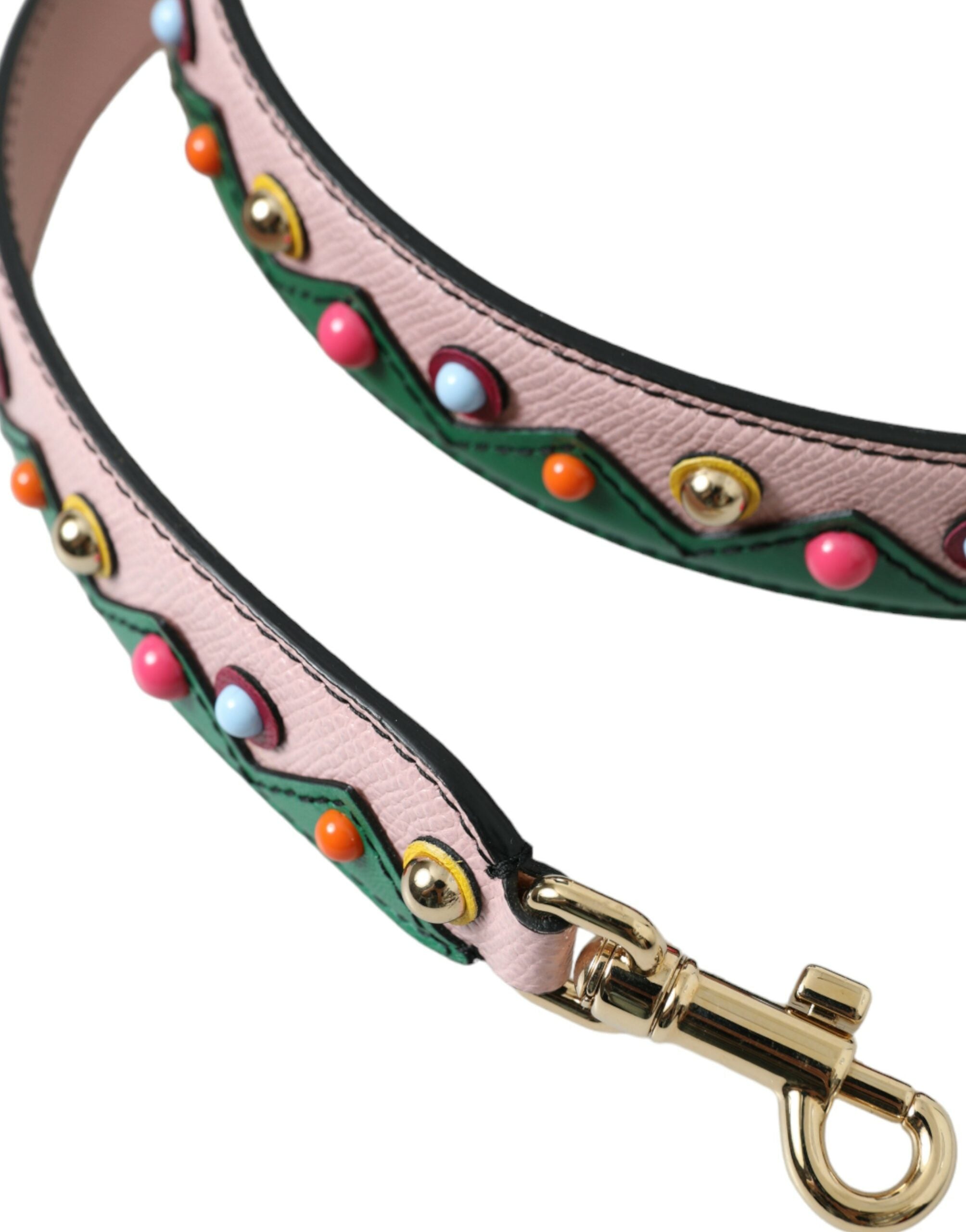 Sangle d'épaule en cuir rose pour sac à main Dolce & Gabbana, accessoire de mode élégant et tendance.