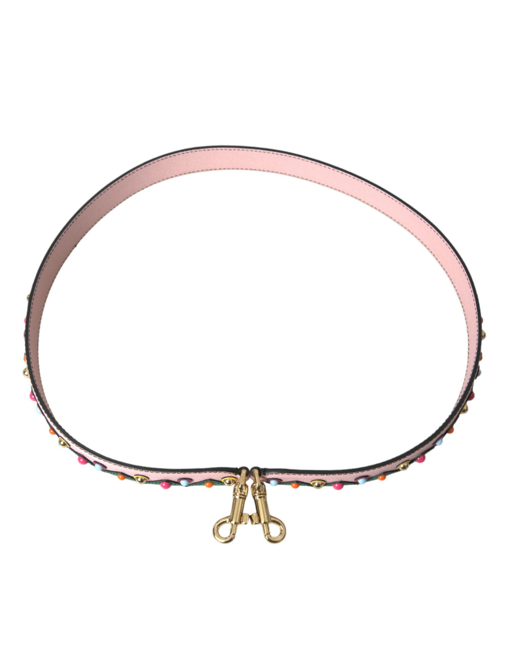 Sangle d'épaule en cuir rose pour sac à main Dolce & Gabbana, accessoire de mode élégant et tendance.