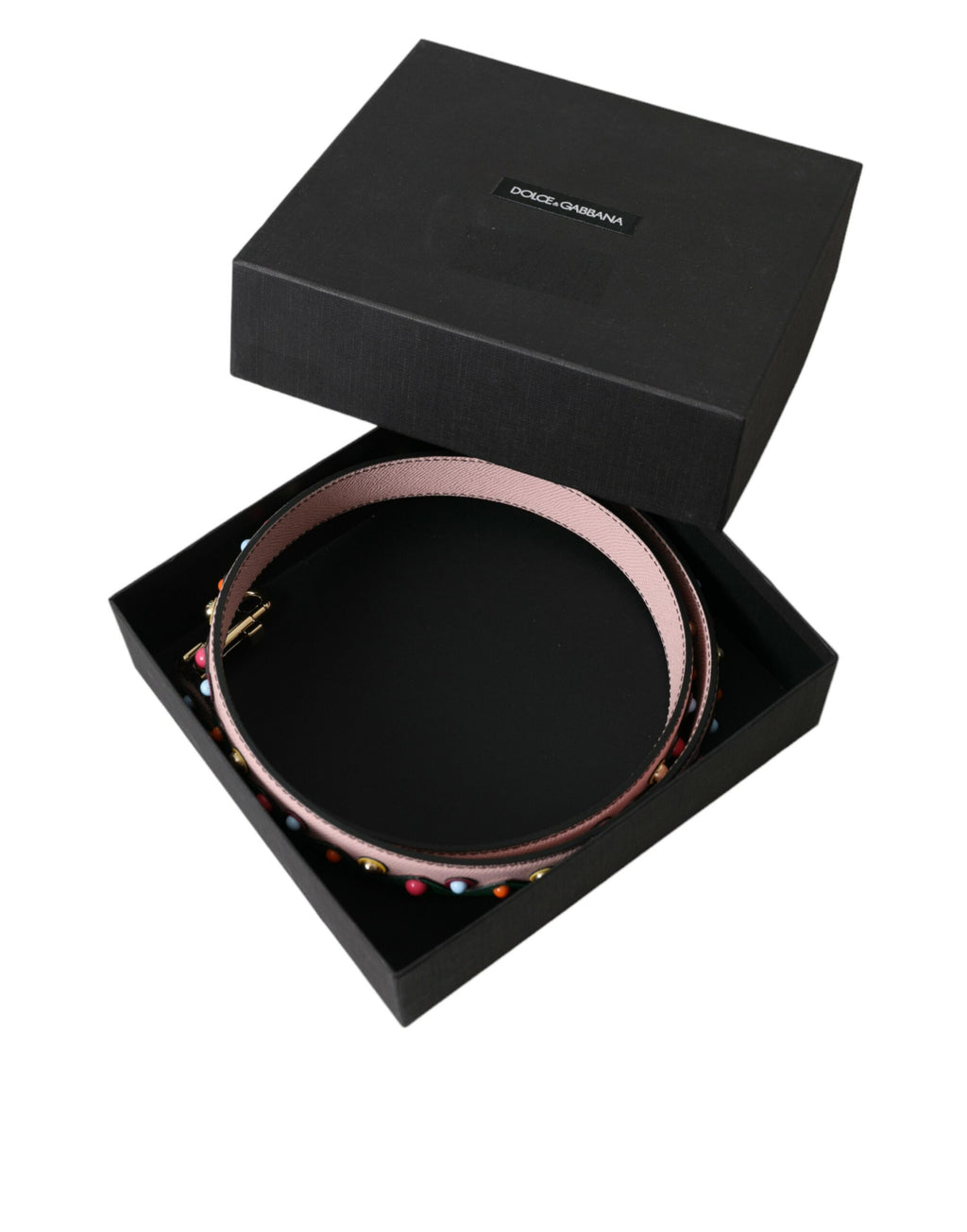 Sangle d'épaule en cuir rose Dolce & Gabbana pour sac à main, accessoire élégant et tendance.