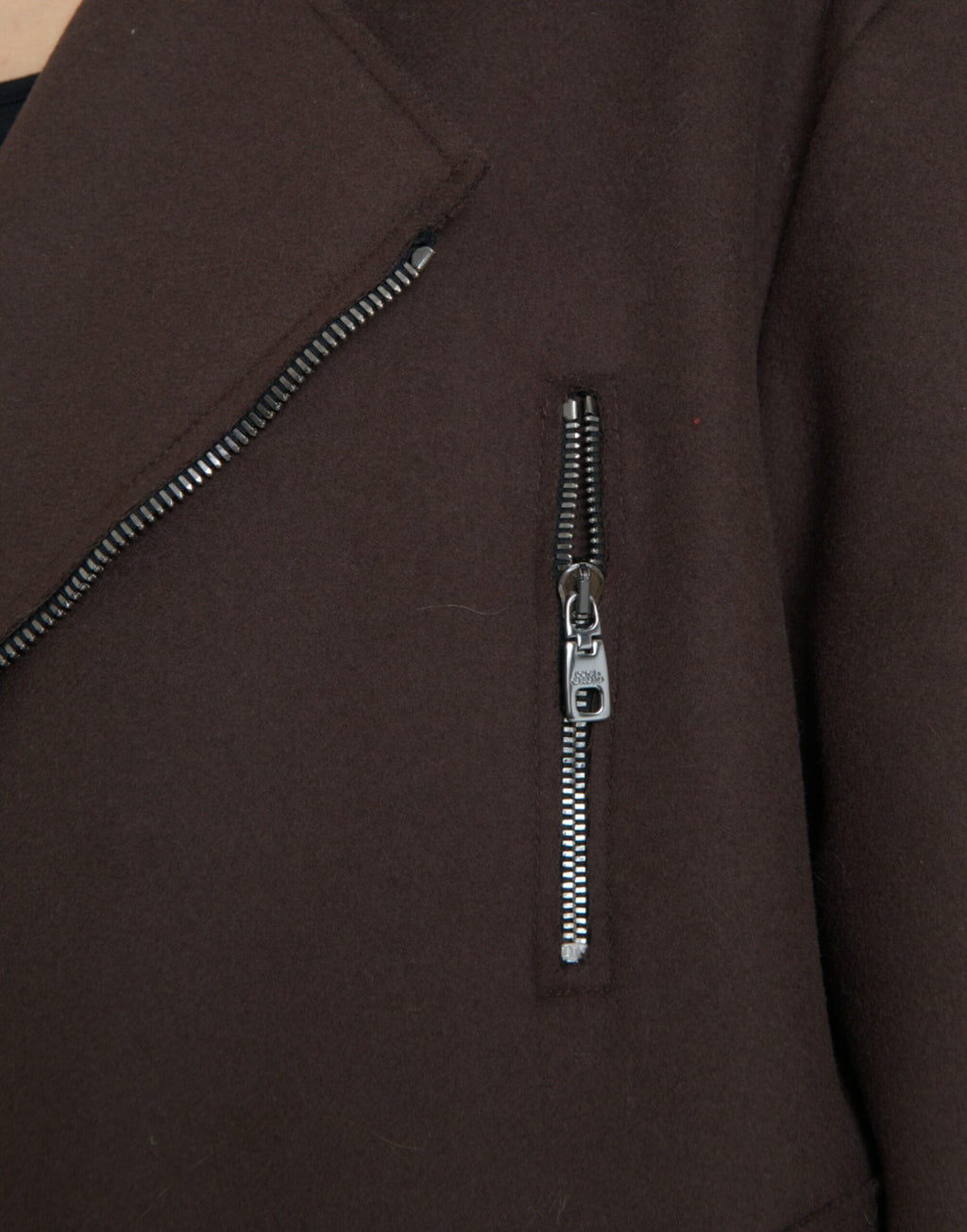 Manteau court en laine marron Dolce & Gabbana, veste biker courte élégante pour femmes.