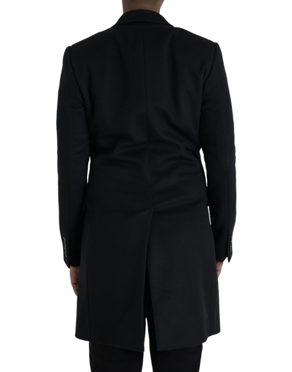 Veste trench noire Dolce & Gabbana à simple boutonnage, doublure élégante, coupe classique pour femme.