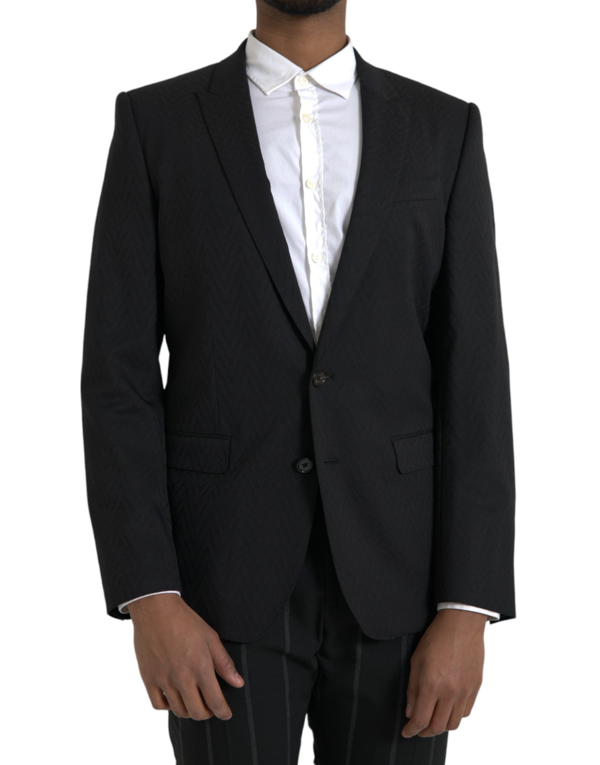 Veste blazer noire Dolce & Gabbana MARTINI coupe slim, élégante et ajustée, idéale pour un style sophistiqué et moderne.