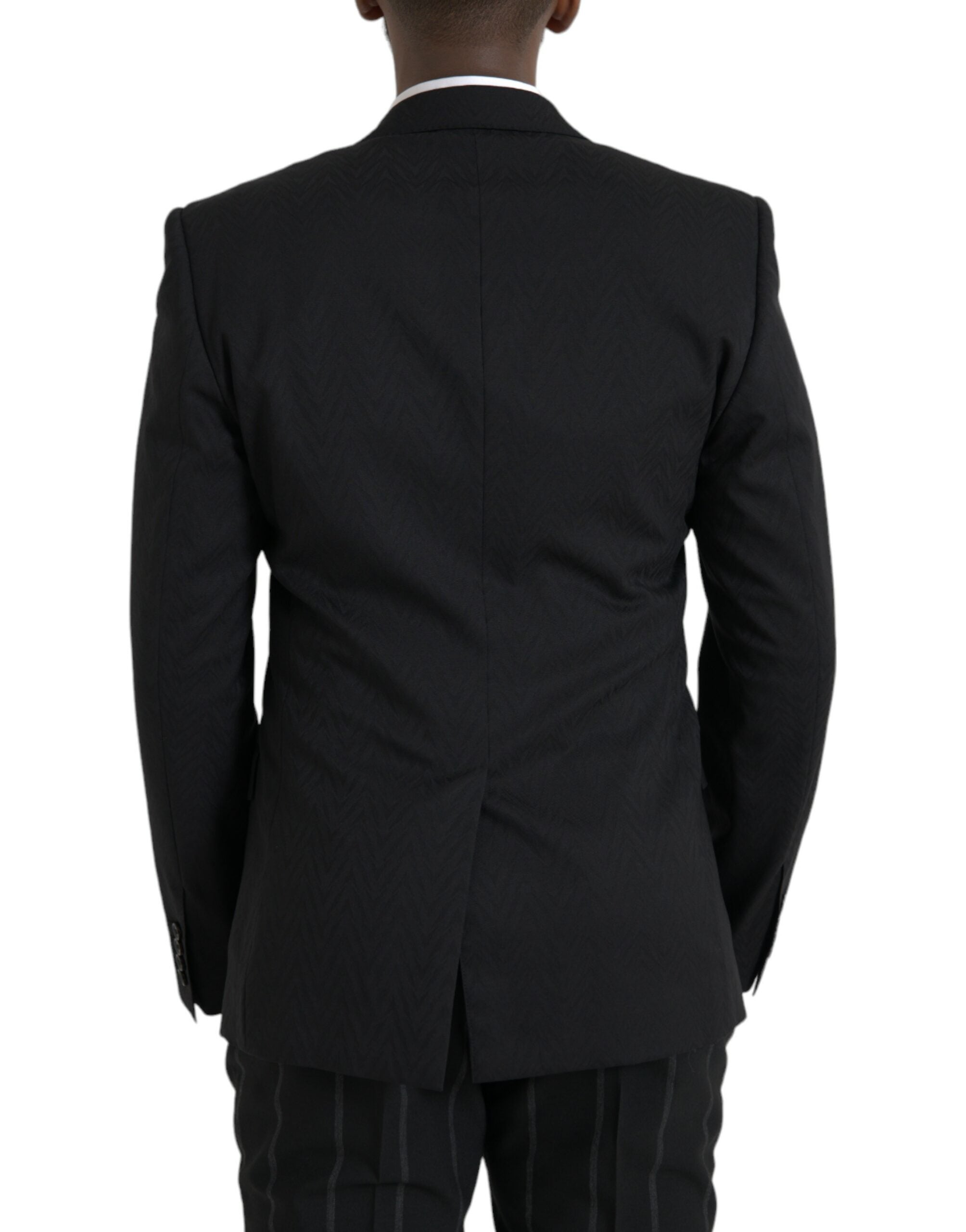 Veste blazer noire Dolce & Gabbana MARTINI coupe slim, élégante et moderne, portée sur un mannequin.