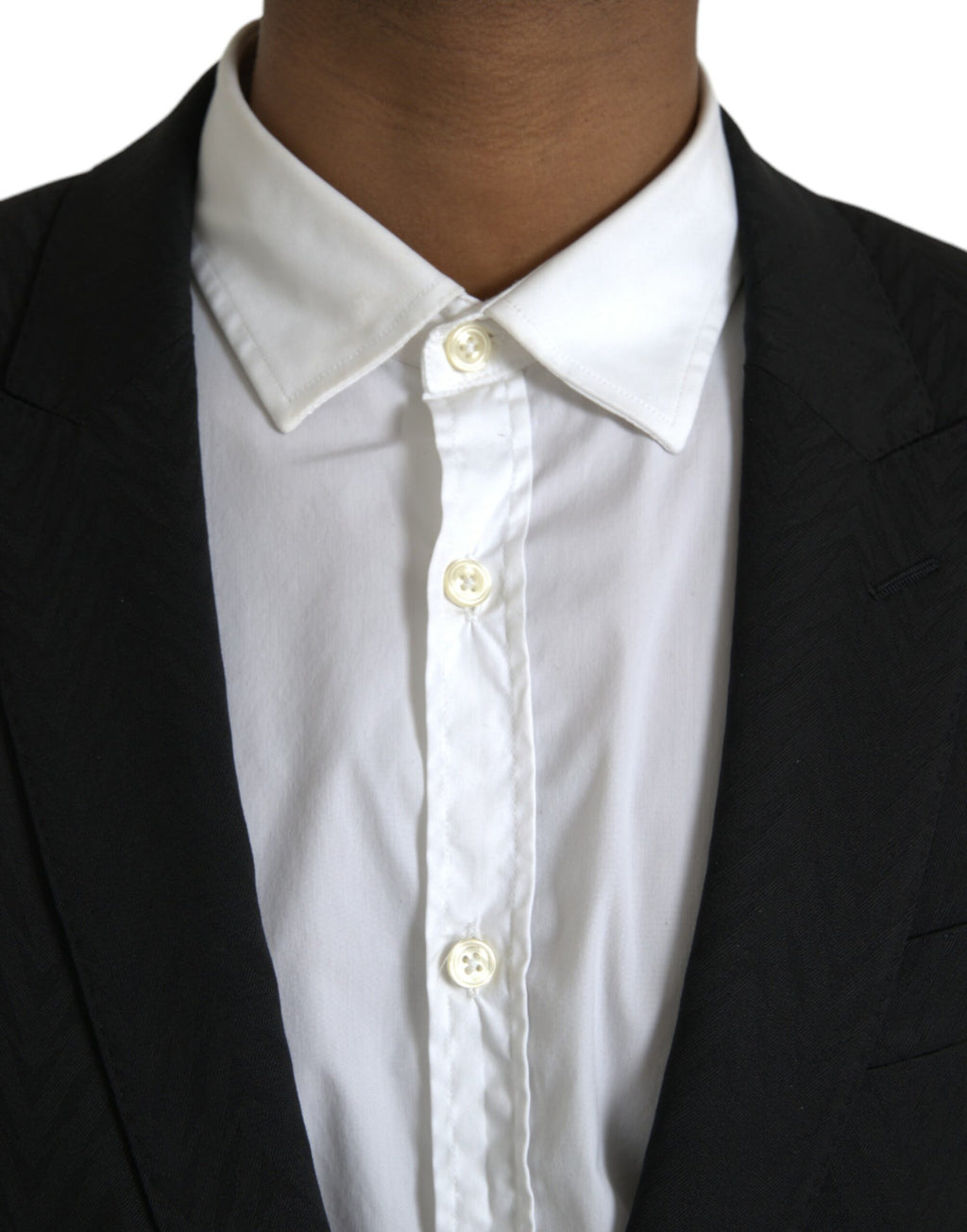 Veste blazer noire Dolce & Gabbana Martini coupe slim, design élégant avec détails sophistiqués.