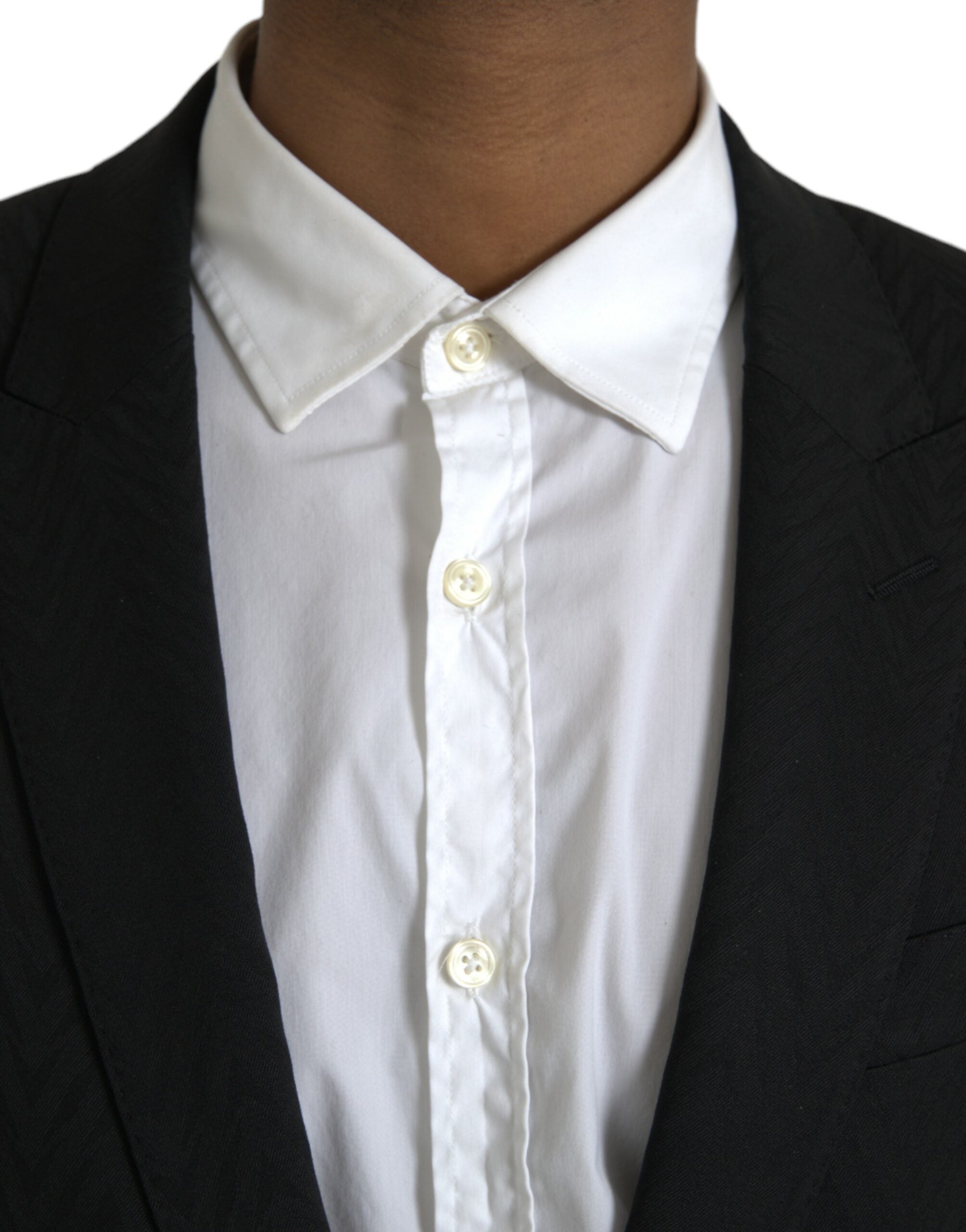 Veste blazer noire Dolce & Gabbana Martini coupe slim, design élégant avec détails sophistiqués.