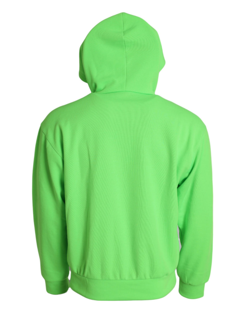 Sweat à capuche Dolce & Gabbana, pull zippé en vert néon, style décontracté et moderne, vue de face.