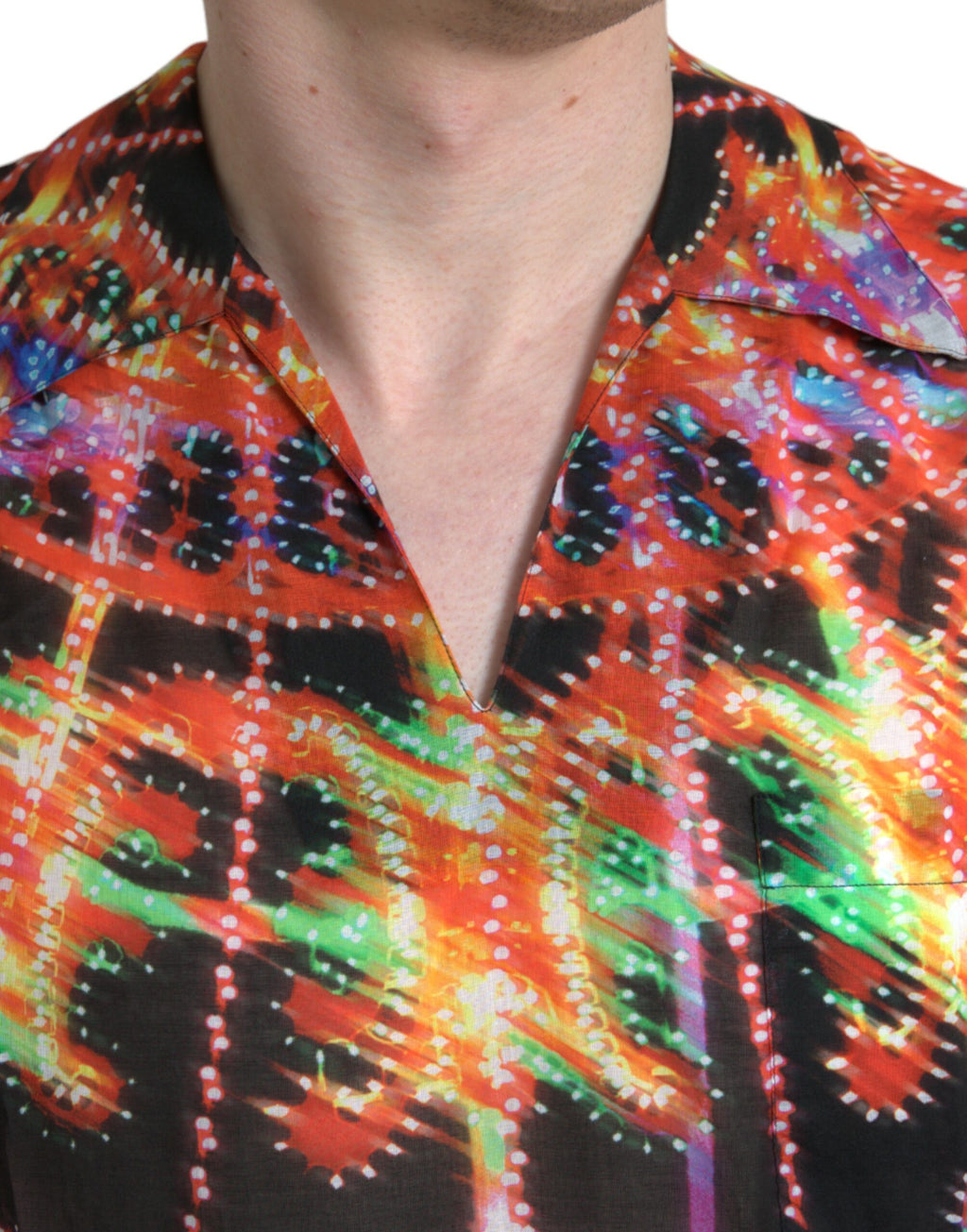 T-shirt en coton Dolce & Gabbana à motif Luminarie multicolore, avec impression artistique et coupe décontractée.