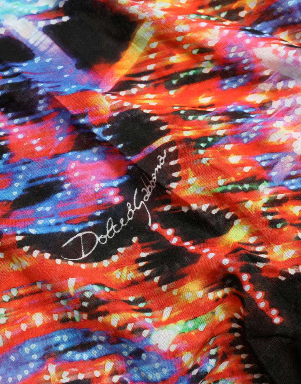 T-shirt en coton Dolce & Gabbana Luminarie multicolore avec imprimé lumineux et détails colorés, coupe classique.