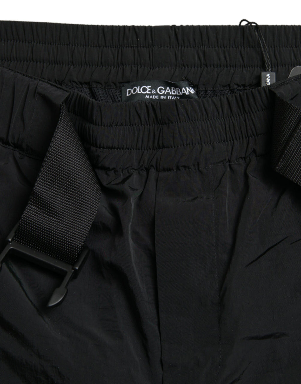 Pantalon de jogging en nylon noir et rouge à motif léopard de Dolce & Gabbana, style décontracté et tendance.
