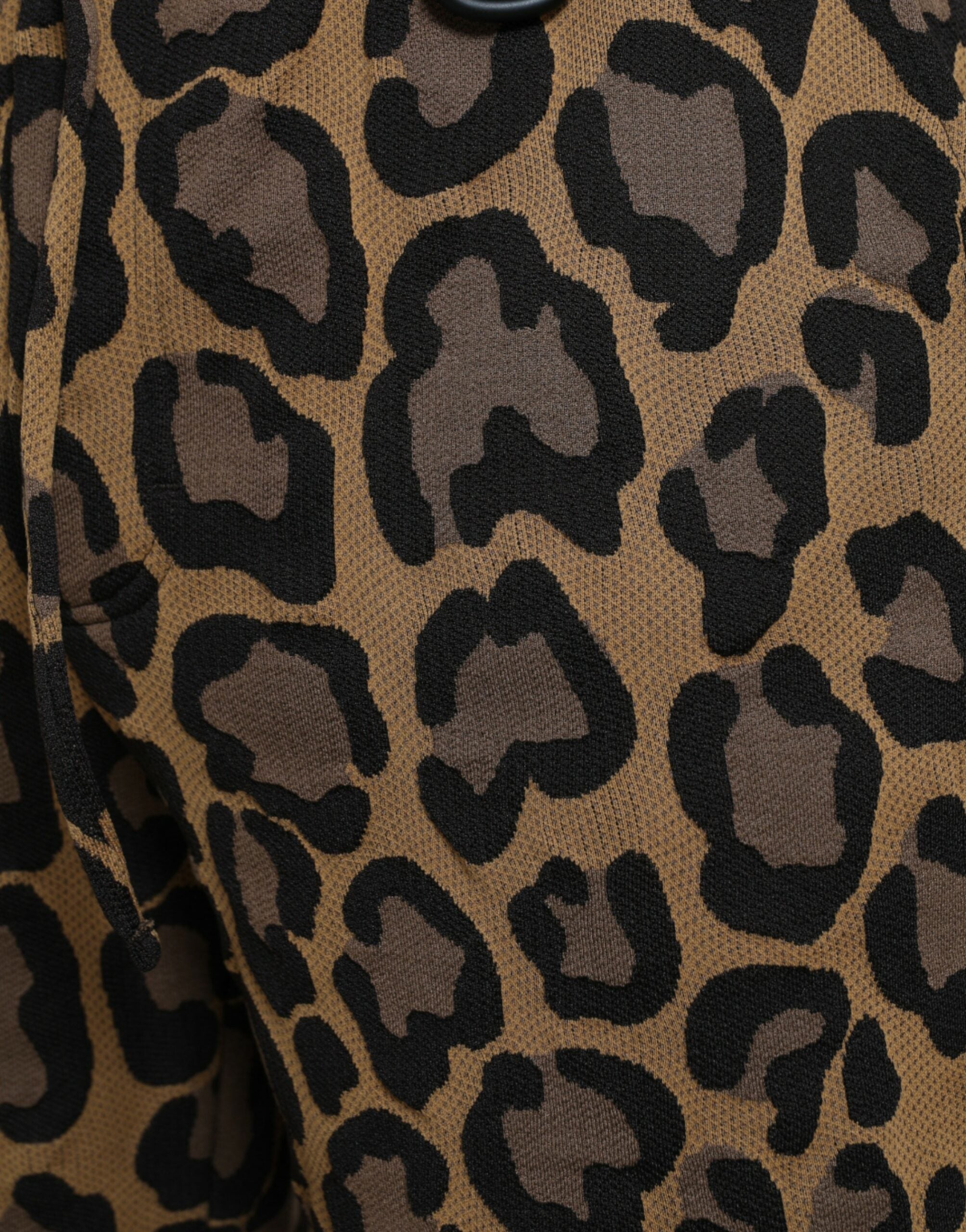 Pantalons jogger en polyester à imprimé léopard marron de Dolce & Gabbana, style décontracté et tendance.